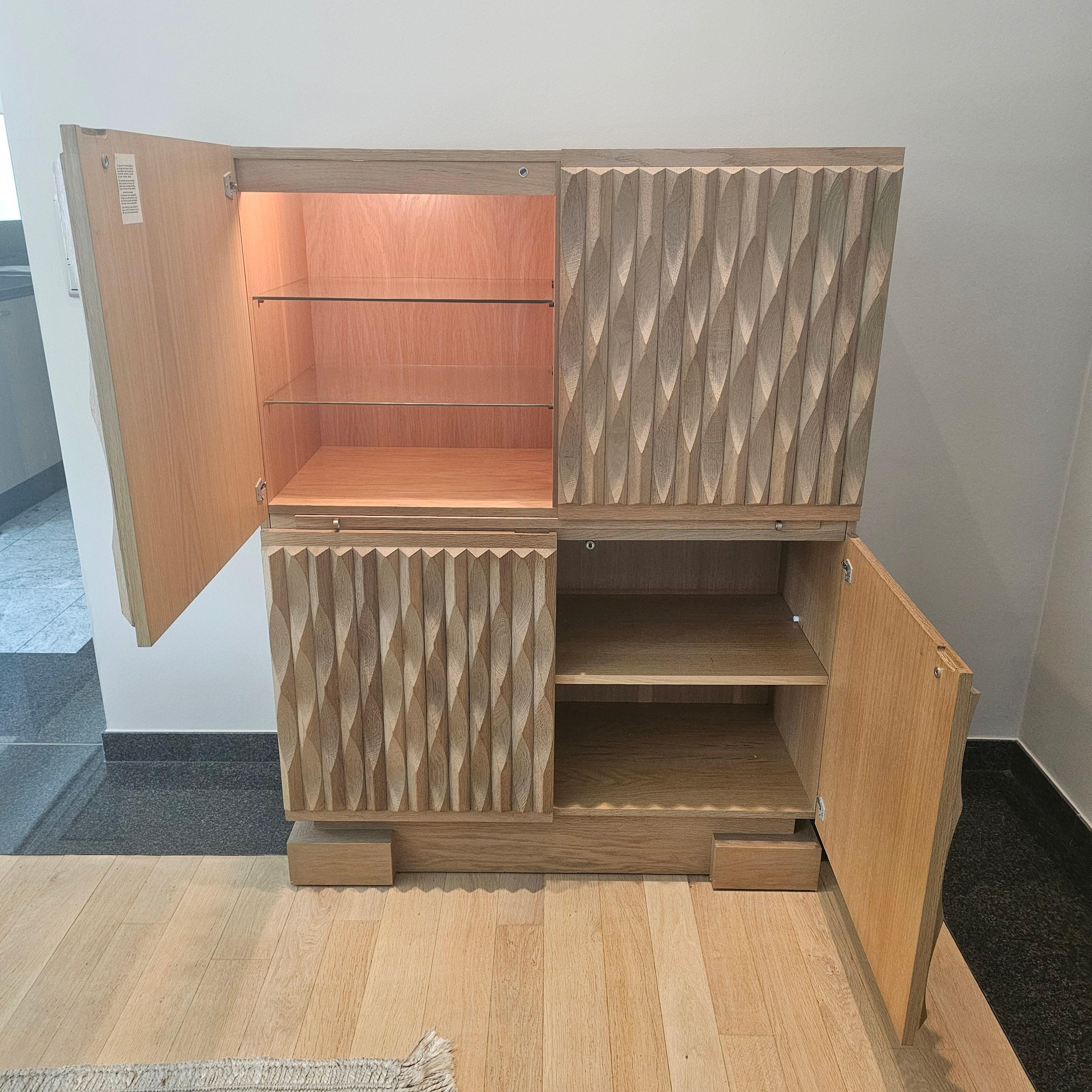 Belgian Rare  Brutalist Oak Bar, Original Edition 