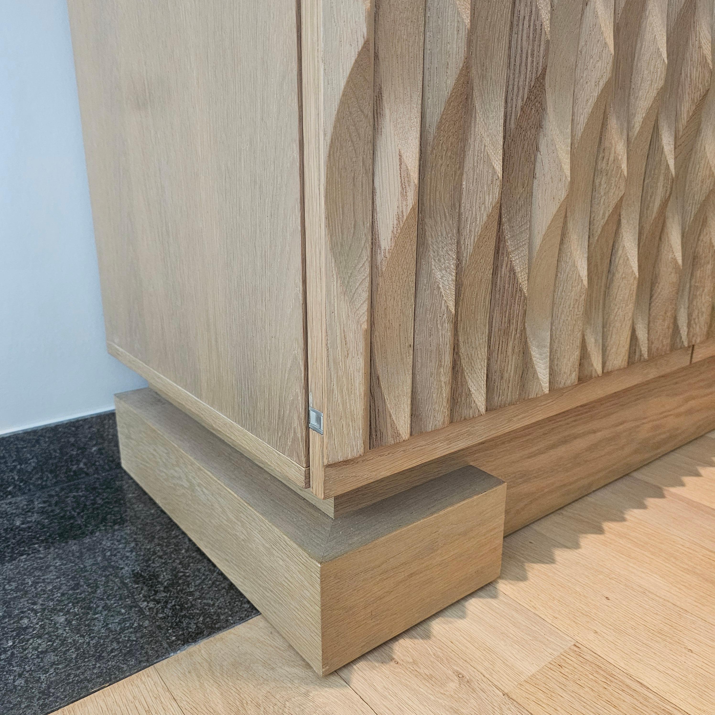 Late 20th Century Rare  Brutalist Oak Bar, Original Edition 