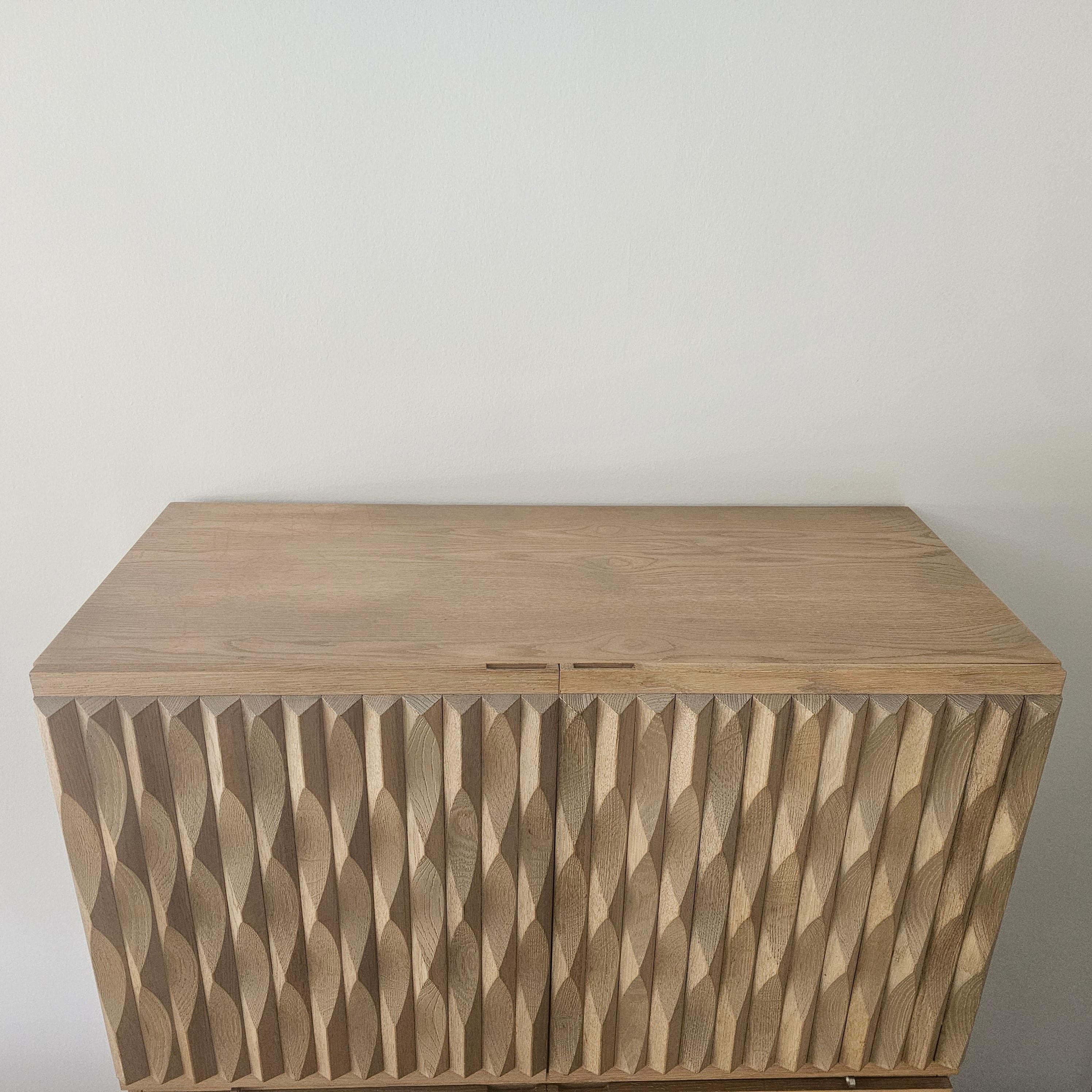 Rare  Brutalist Oak Bar, Original Edition 