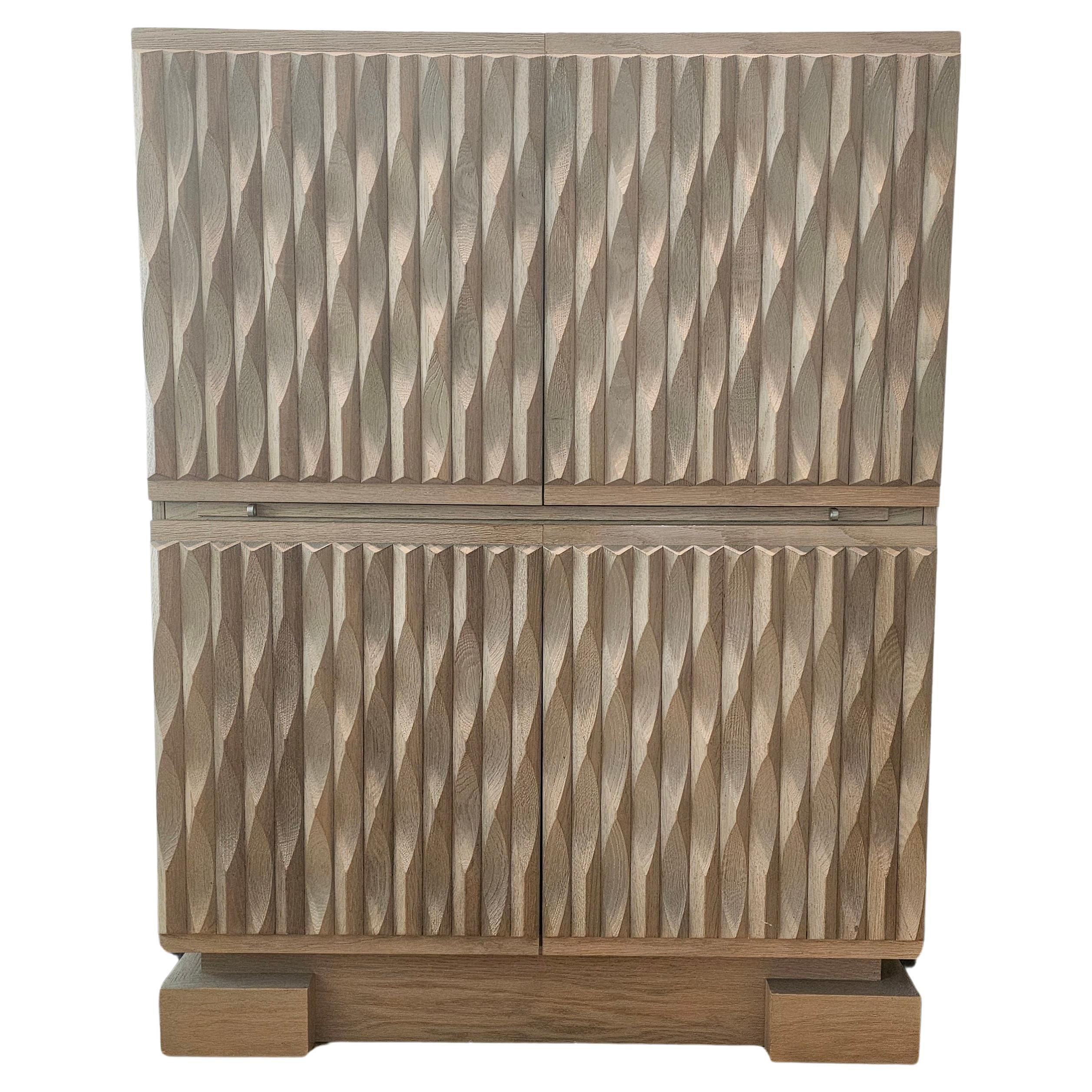 Rare  Brutalist Oak Bar, Original Edition "Niagara" from "Aurora"