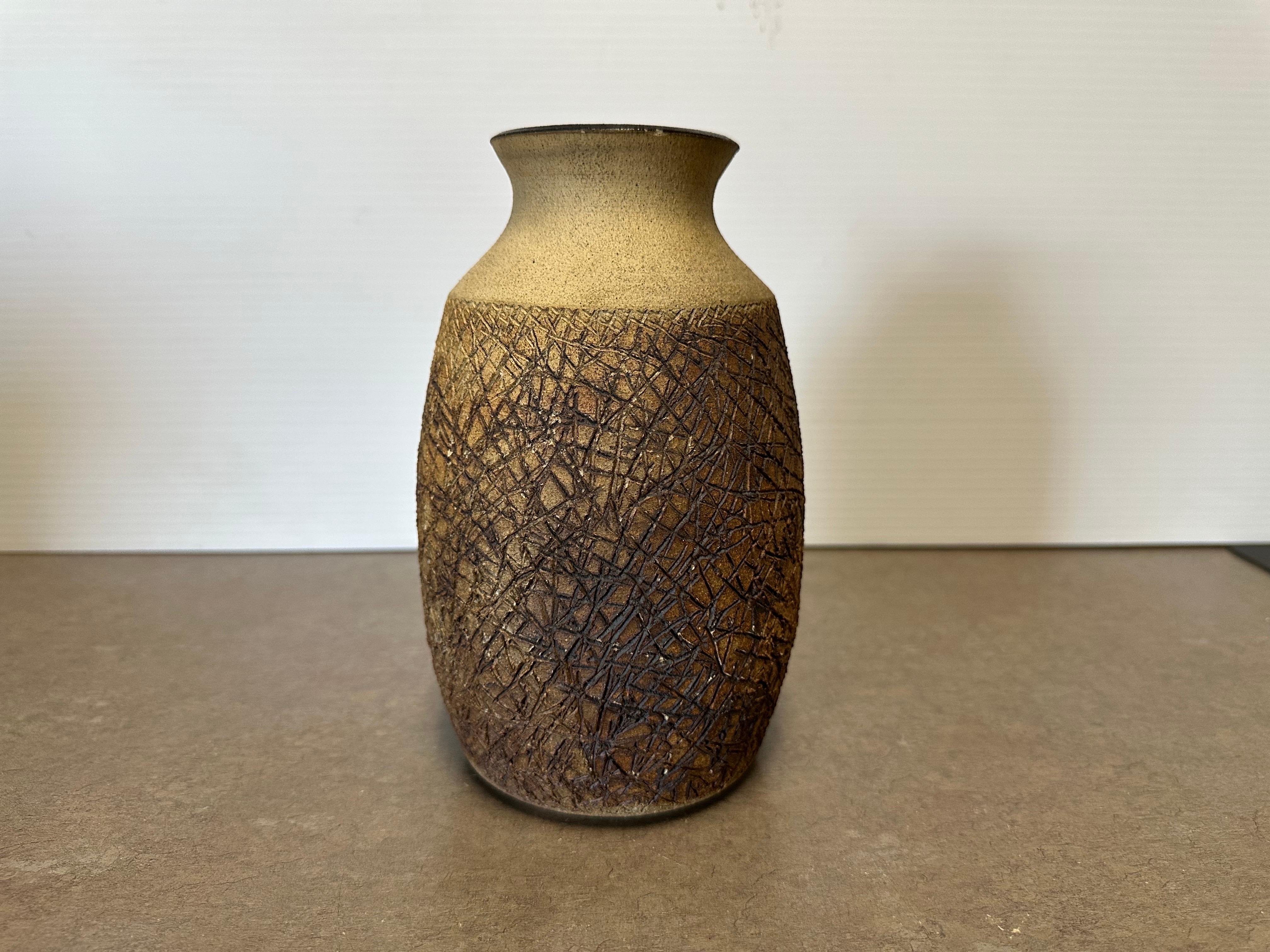 20th Century Rare Brutalist Studio Pottery Stoneware Vase  by Sally Hare Leibold For Sale