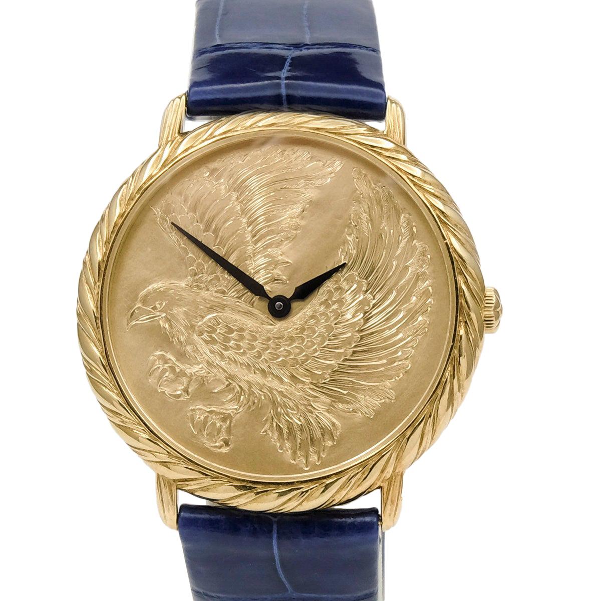 Rare Buccellati 18 Karat Yellow Gold Eagle Engraved Audachron Watch
