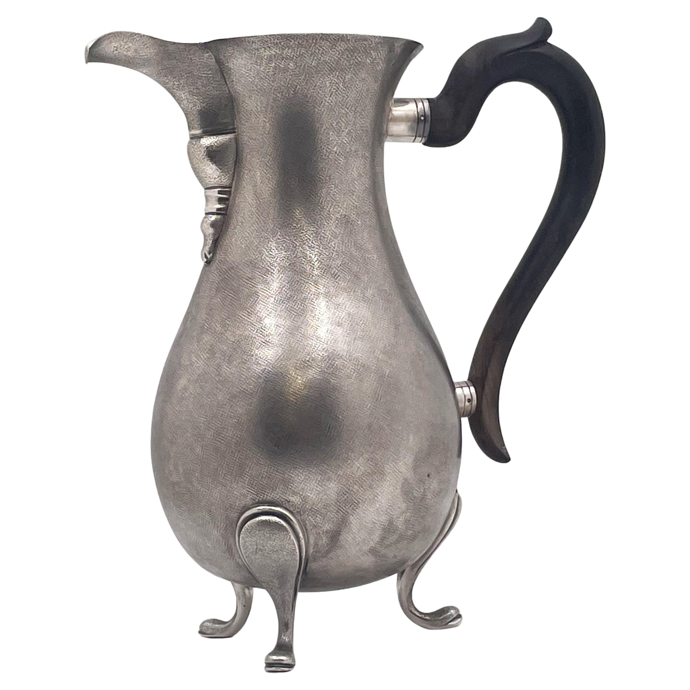 Rare Buccellati Sterling Silver Bar Pitcher with Satin Finish For Sale