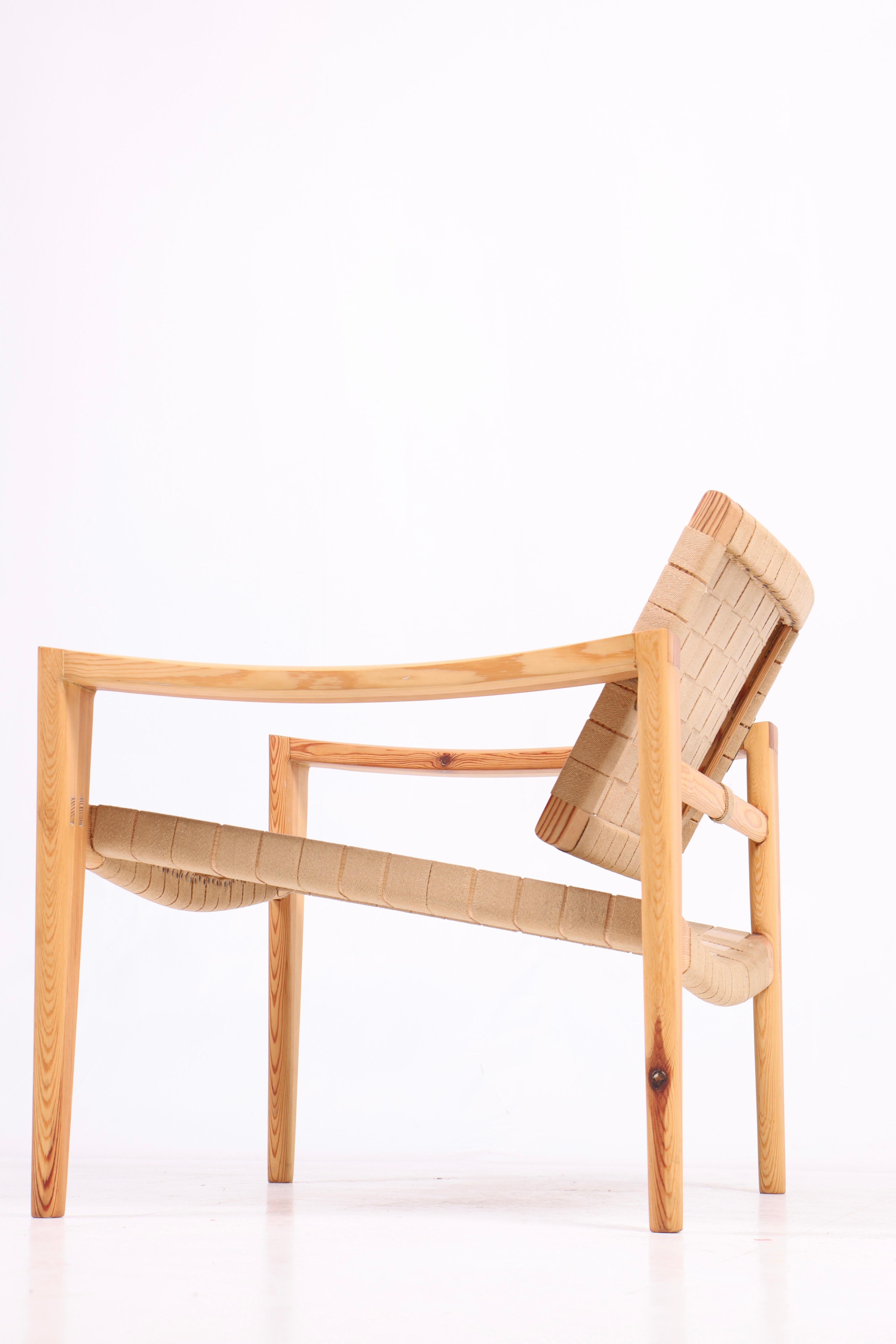 Leather Rare 'Buck' Chair in Pine by Hans J. Wegner, 1959. For Sale