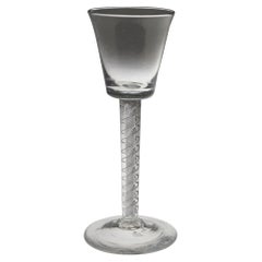 Bol à vin géorgien rare double série Mercury Air Twist c1750