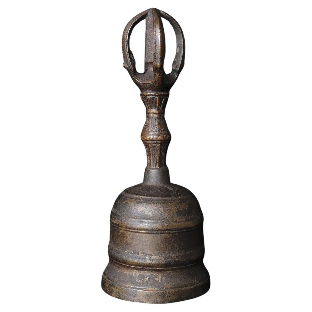 Rare Buddhist Ritual Ghanta Bell with Five-Pronged Vajra Handle, Muromachi–Momoy