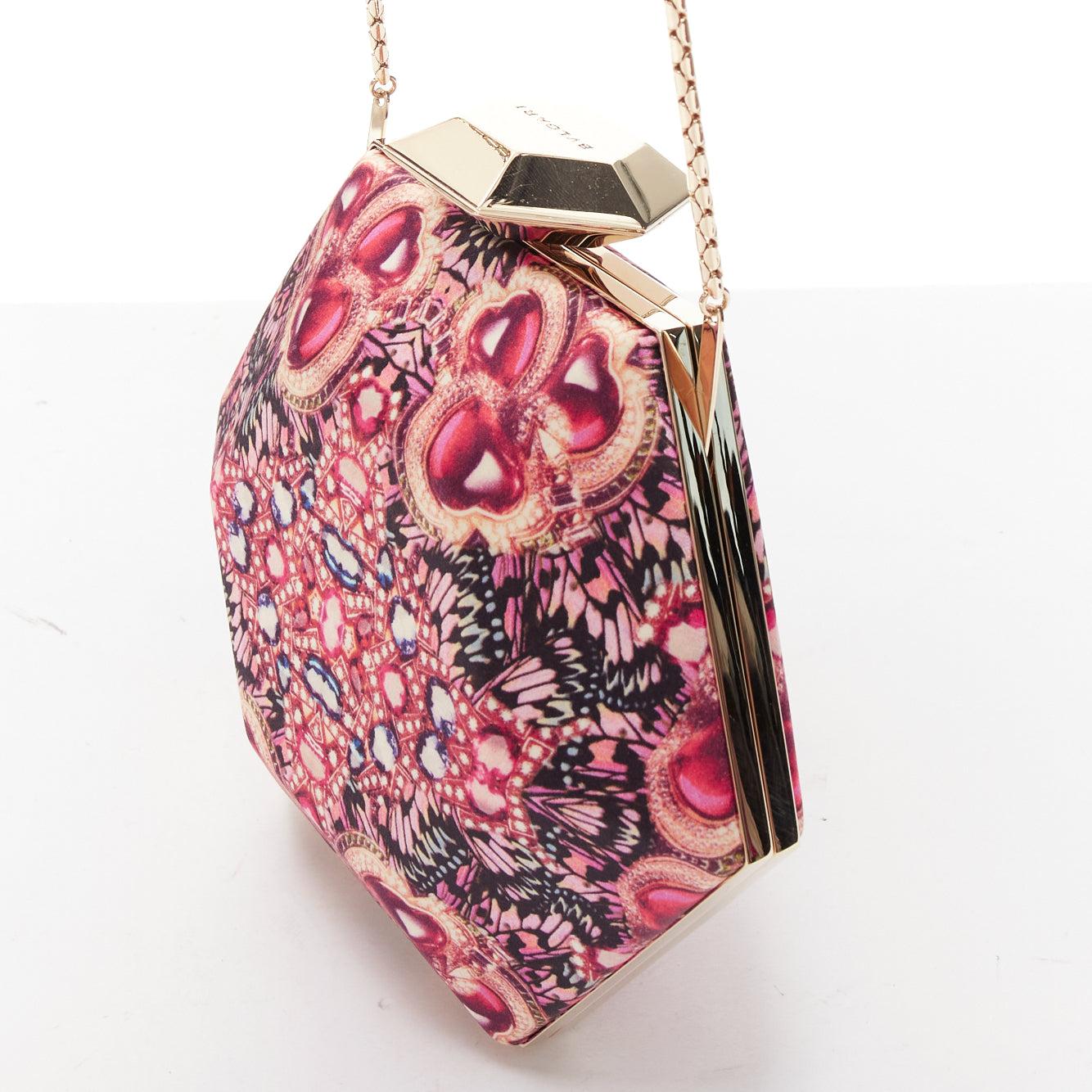 rare BULGARI Matthew Williamson 2011 pink heart kaleidoscrope jewel clutch bag 5