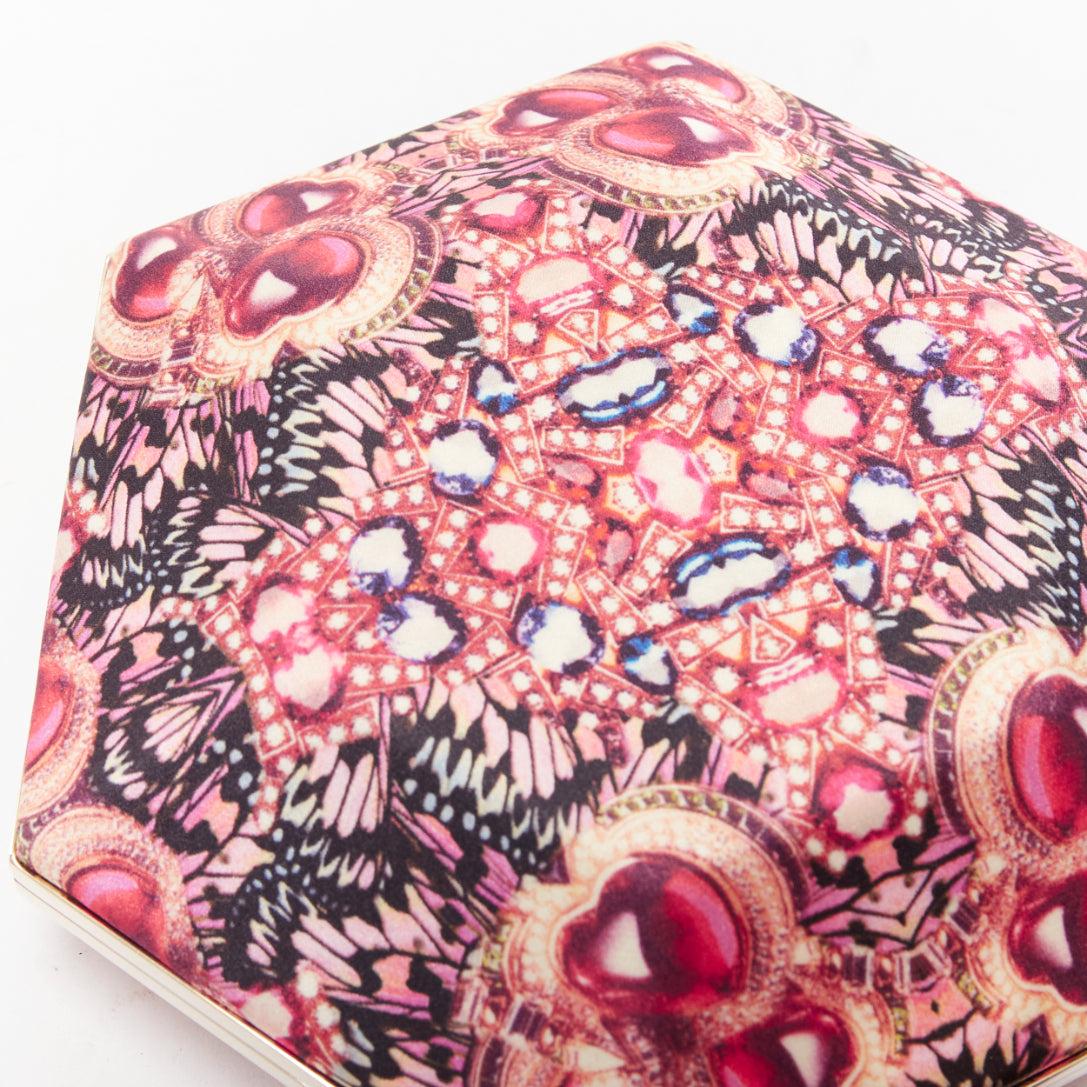 Women's rare BULGARI Matthew Williamson 2011 pink heart kaleidoscrope jewel clutch bag