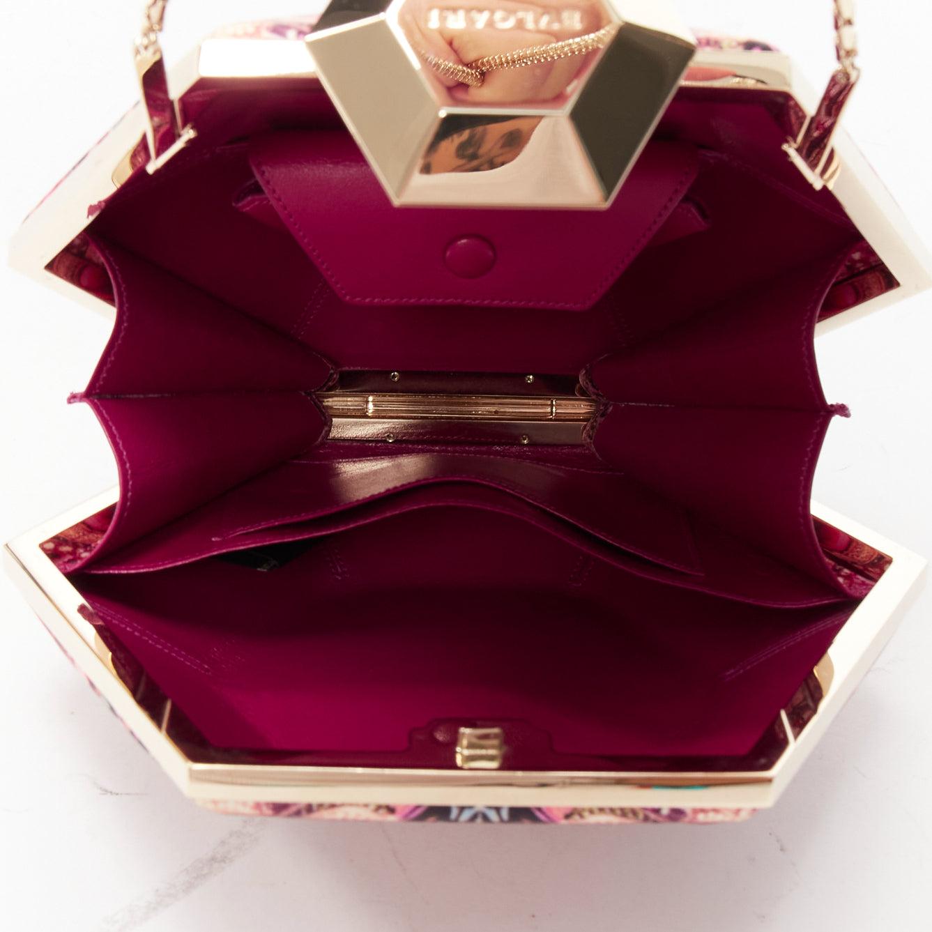 rare BULGARI Matthew Williamson 2011 pink heart kaleidoscrope jewel clutch bag 2