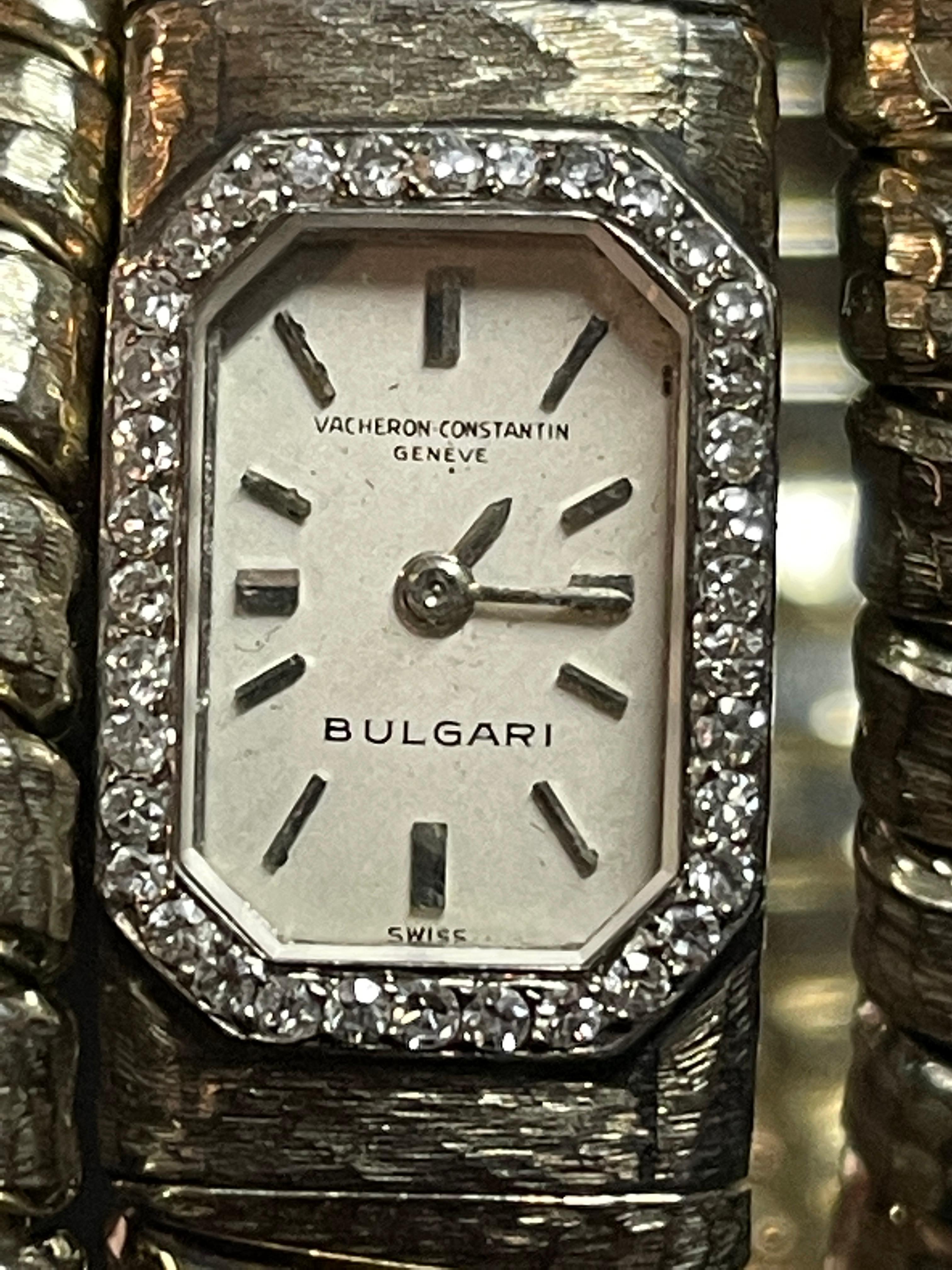 Round Cut Rare Bulgari Vintage Tubogas Snake Watch Vacheron Constantin Diamond Museum piec