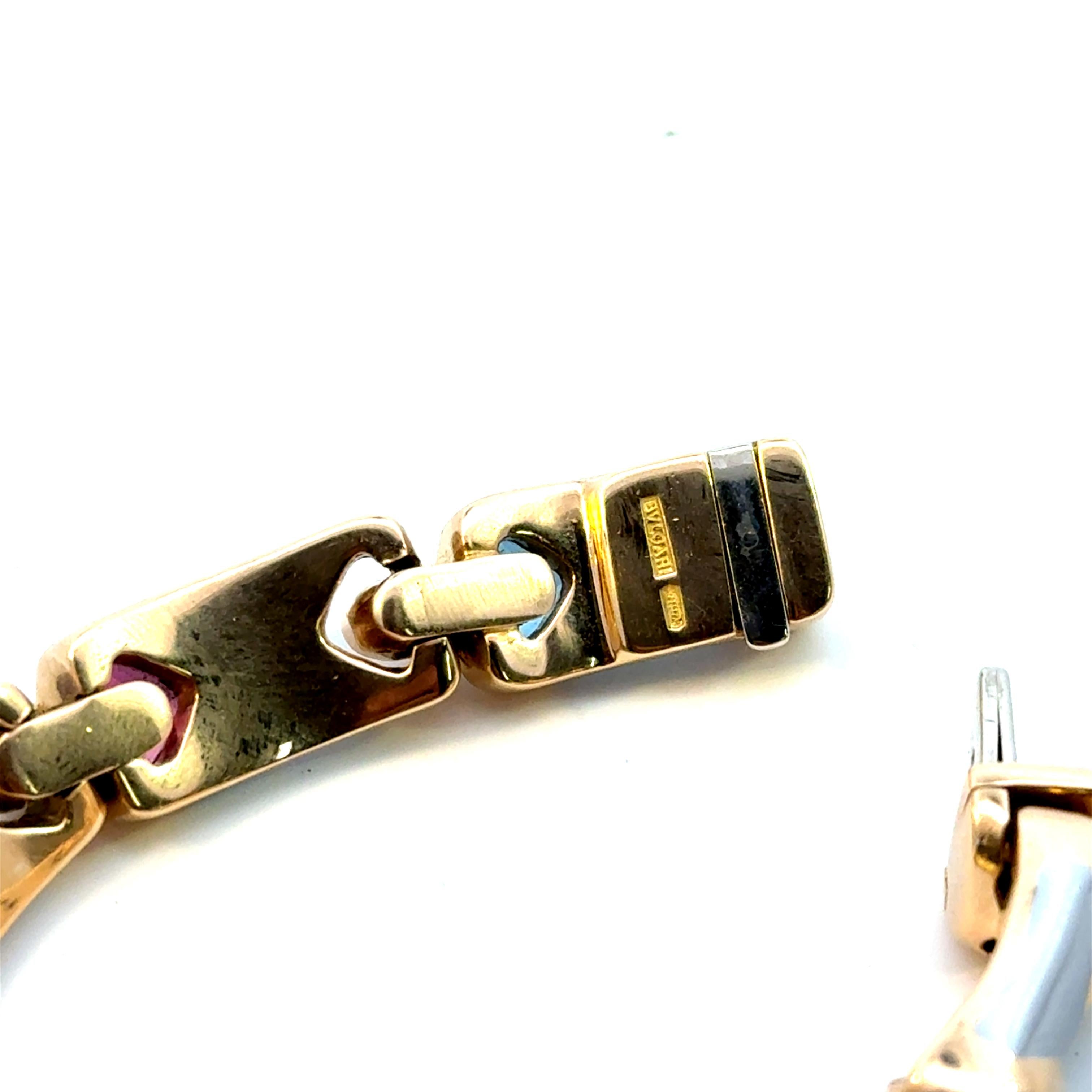 Bulgari Rare cœur multicolore en deux ors  Bracelet Doppio Cuore 3