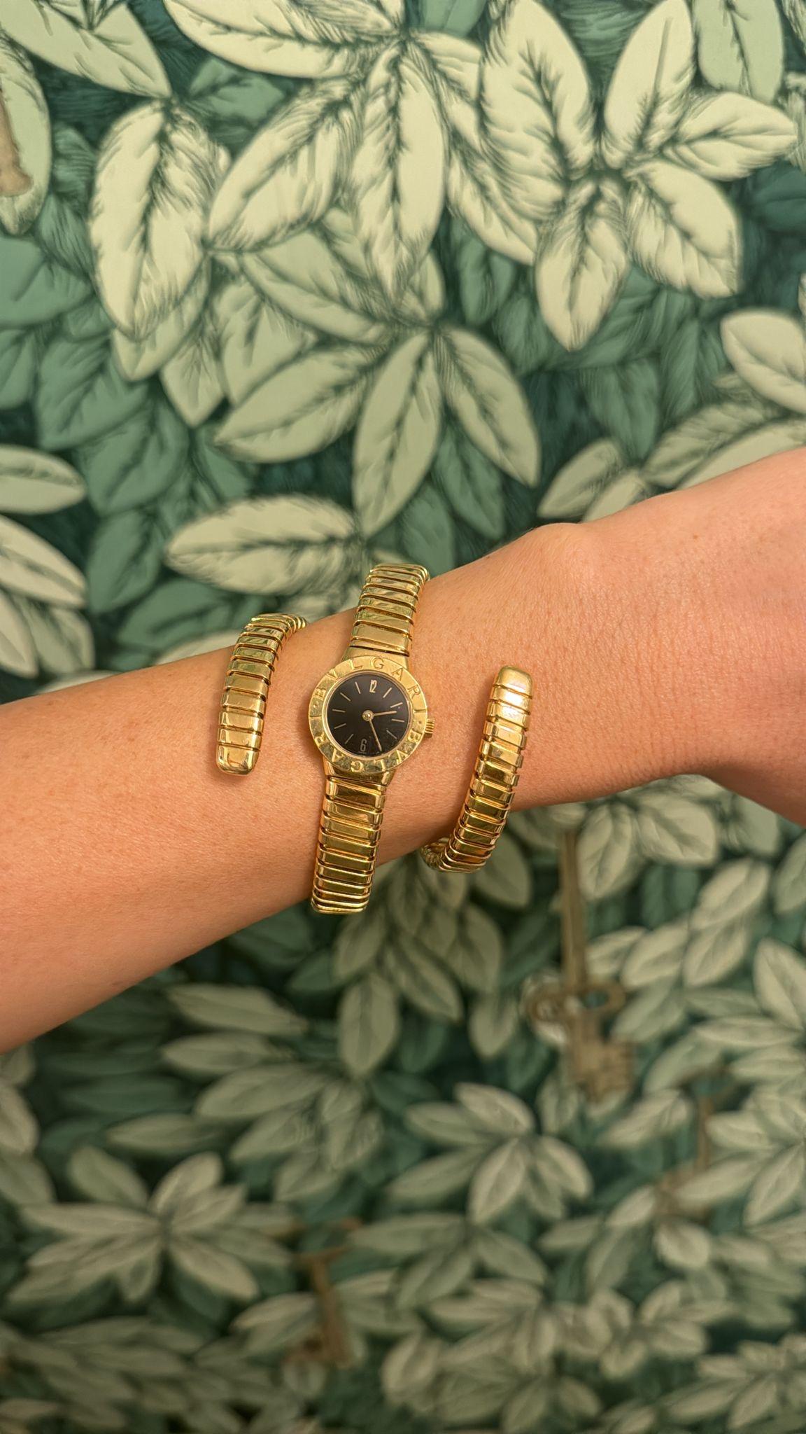 Seltene  Bulgari Gelbgold Tubogas Serpenti Vintage Central Zifferblatt mit Papieren, Gelbgold 4
