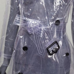 rare BURBERRY 2018 transparent clear PVC trench coat raincoat UK6 M