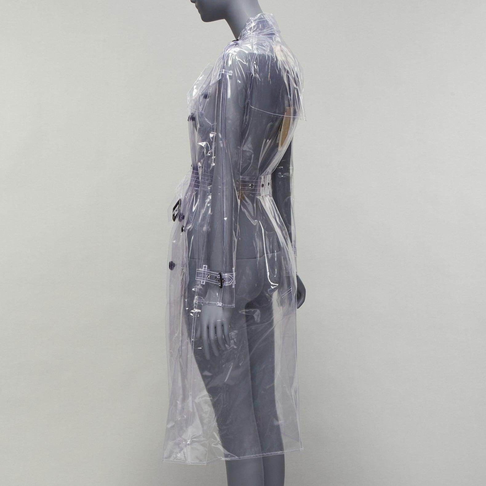 rare BURBERRY 2018 transparent clear PVC trench coat raincoat UK6 M 2