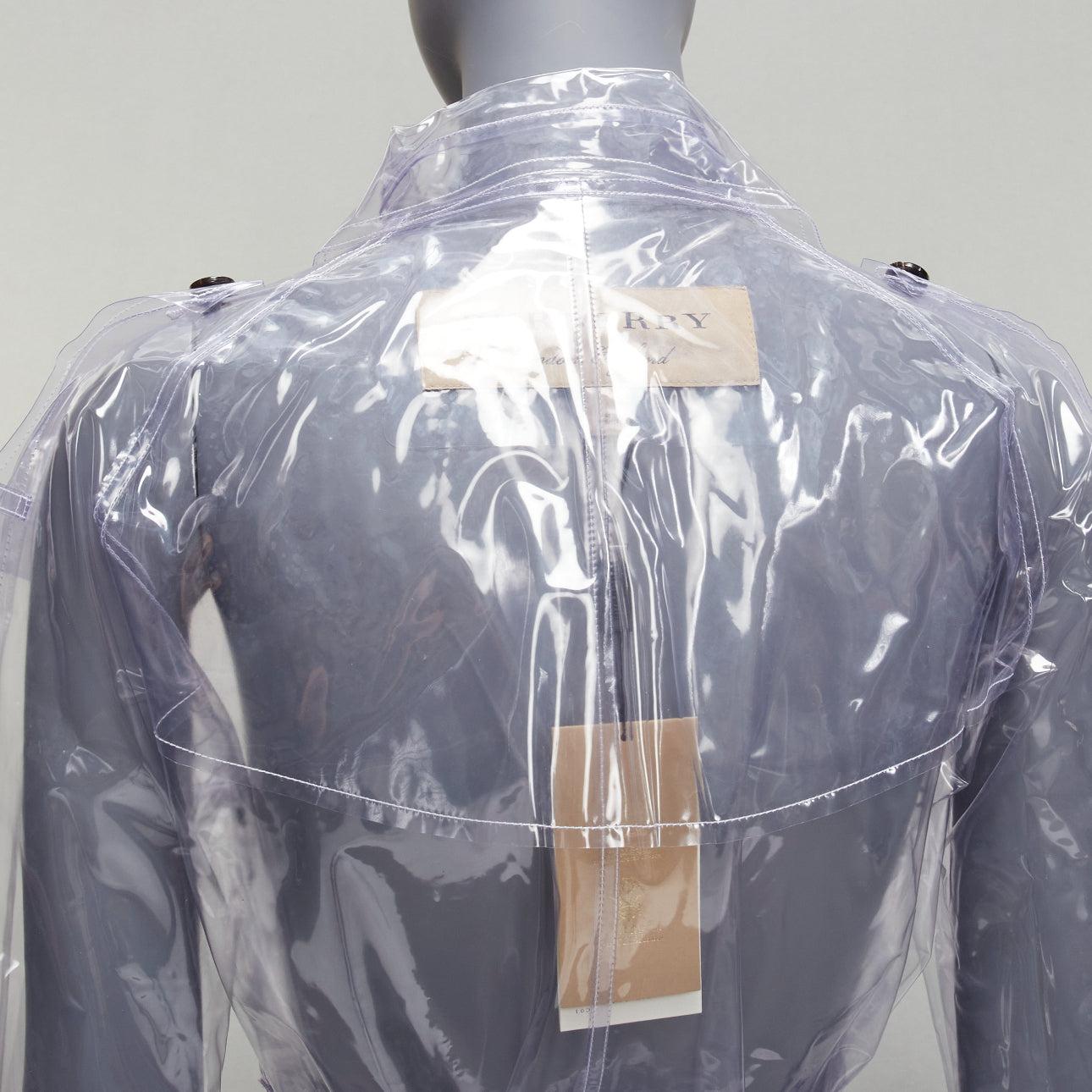 rare BURBERRY 2018 transparent clear PVC trench coat raincoat UK6 M 4