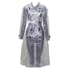 rare BURBERRY 2018 transparent clear PVC trench coat raincoat UK6 M