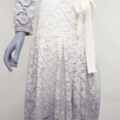 rare BURBERRY PRORSUM 2014 cream grey ombre lace dress IT38 XS Olivia Palermo