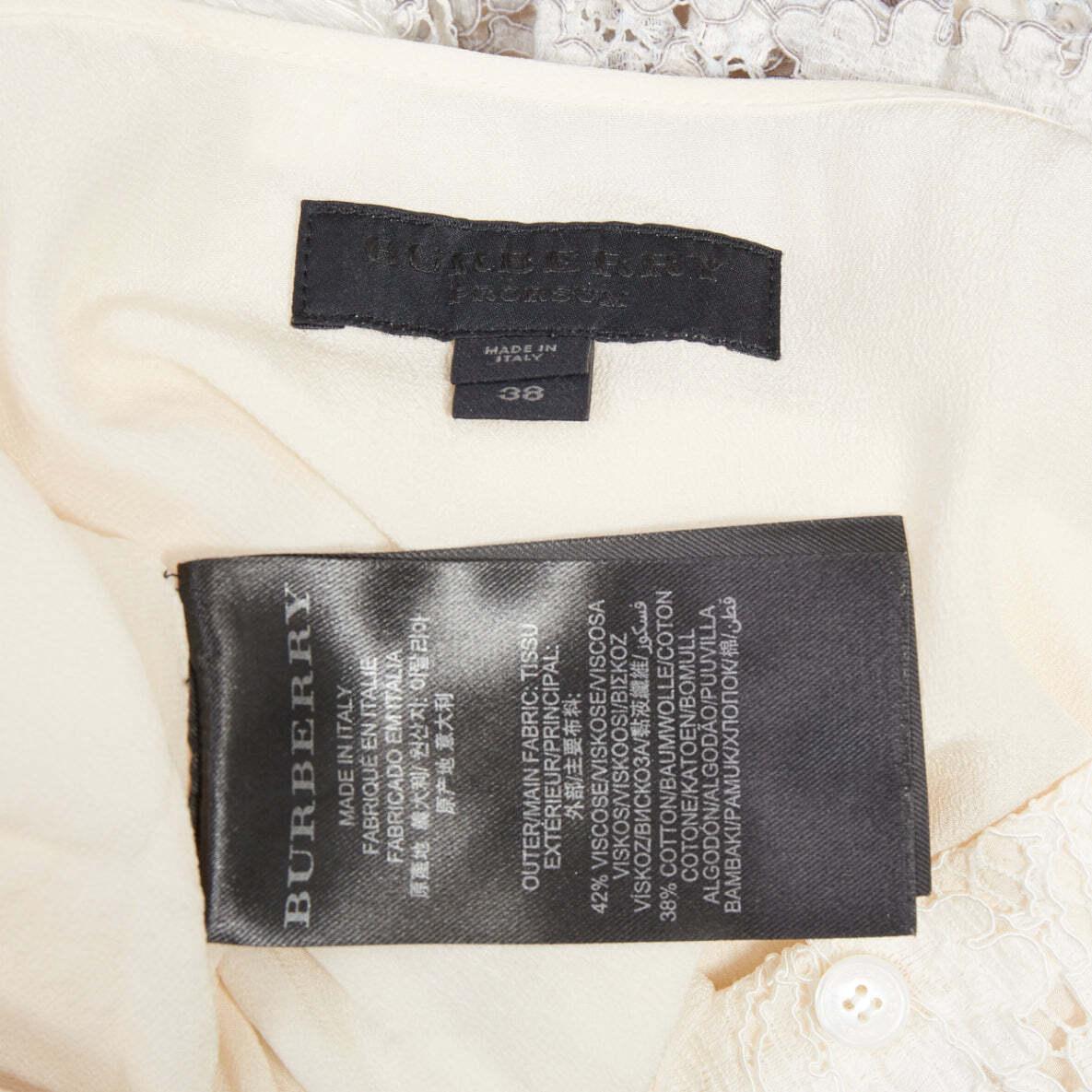 raro BURBERRY PRORSUM 2014 crema gris ombre vestido de encaje IT38 XS Olivia Palermo en venta 3