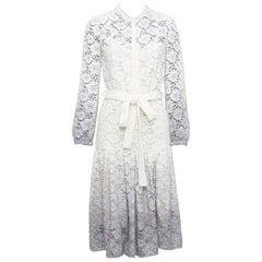 seltenes BURBERRY PRORSUM 2014 creme grau ombre Spitzenkleid IT38 XS Olivia Palermo