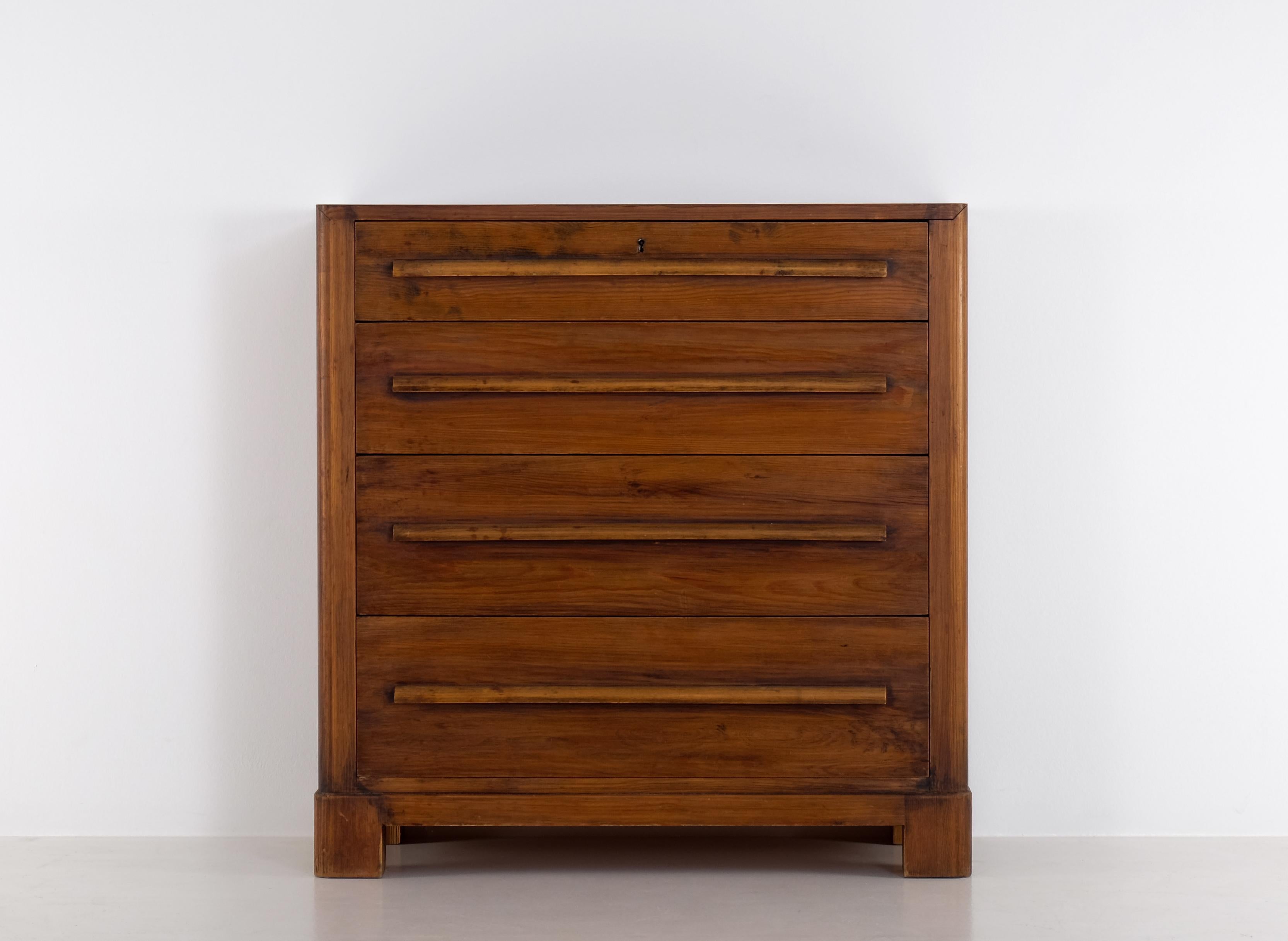 Pine Rare Bureau / Chest of Drawers in pine, Sweden, 1930s For Sale