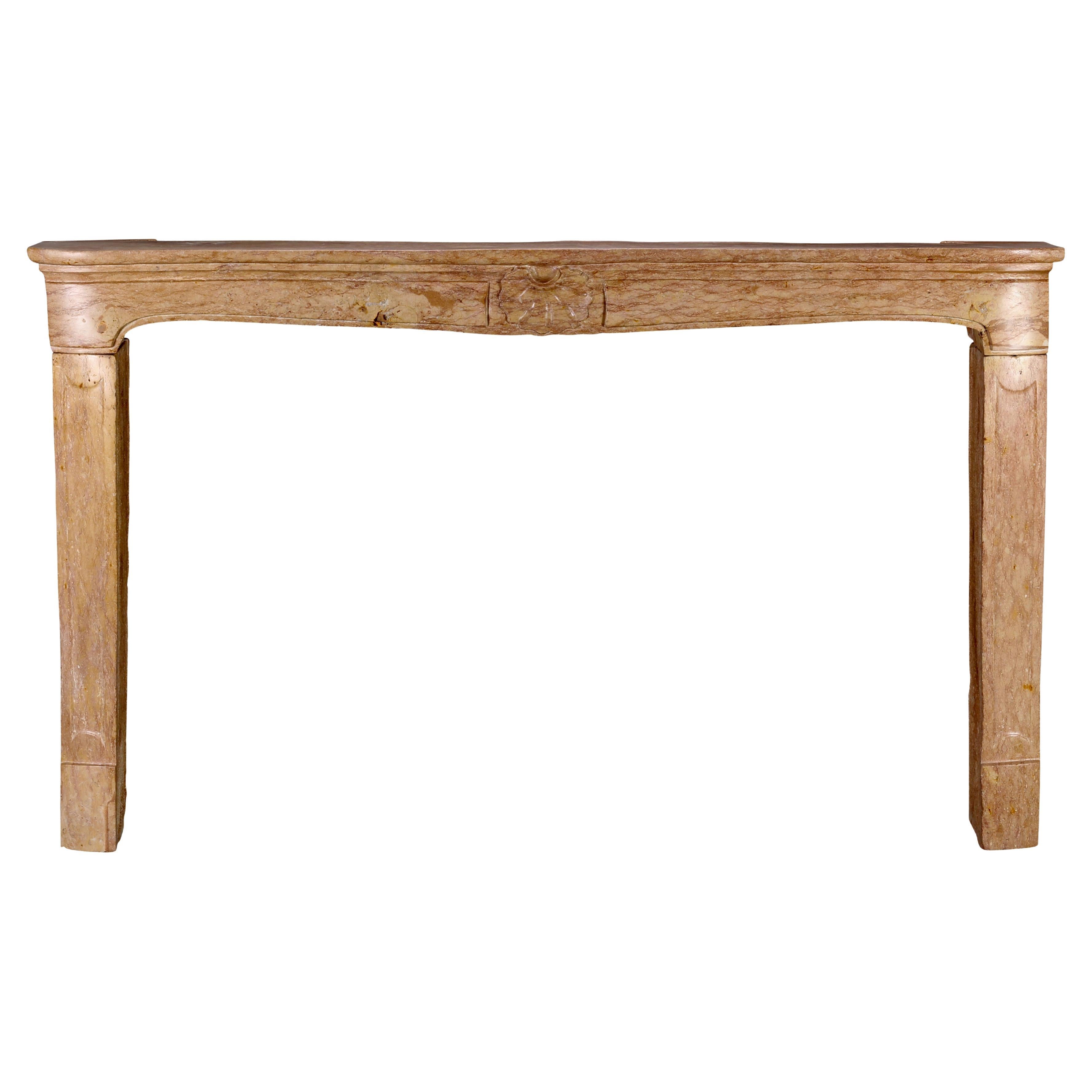 Rare Burgundy-Region French Marble Stone Fireplace Surround - Large, Rare Color