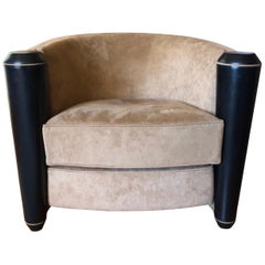 Seltener Marnie Club Chair mit Wurzelholzrücken von Adam Tihany für Pace Collection