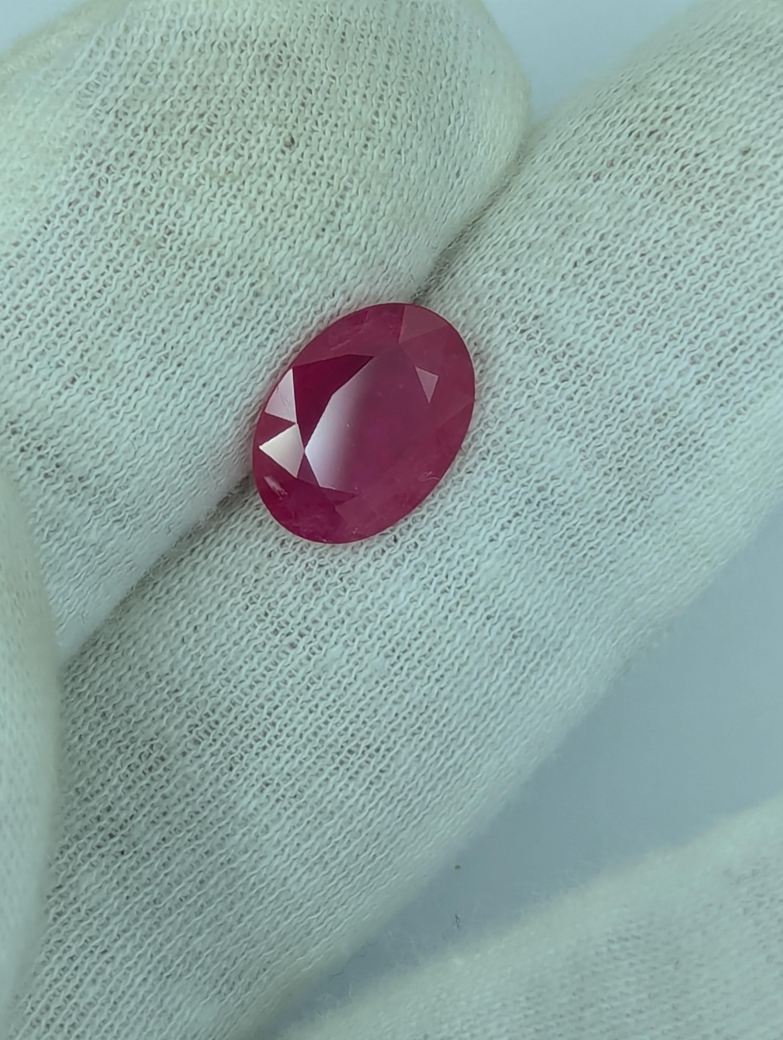 Seltener Burma 3.06CT Natürlicher Rubin Unerhitzt Burmese für Damen oder Herren im Angebot