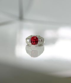Rare Burma Red Spinel and Diamond Ring by Bulgari