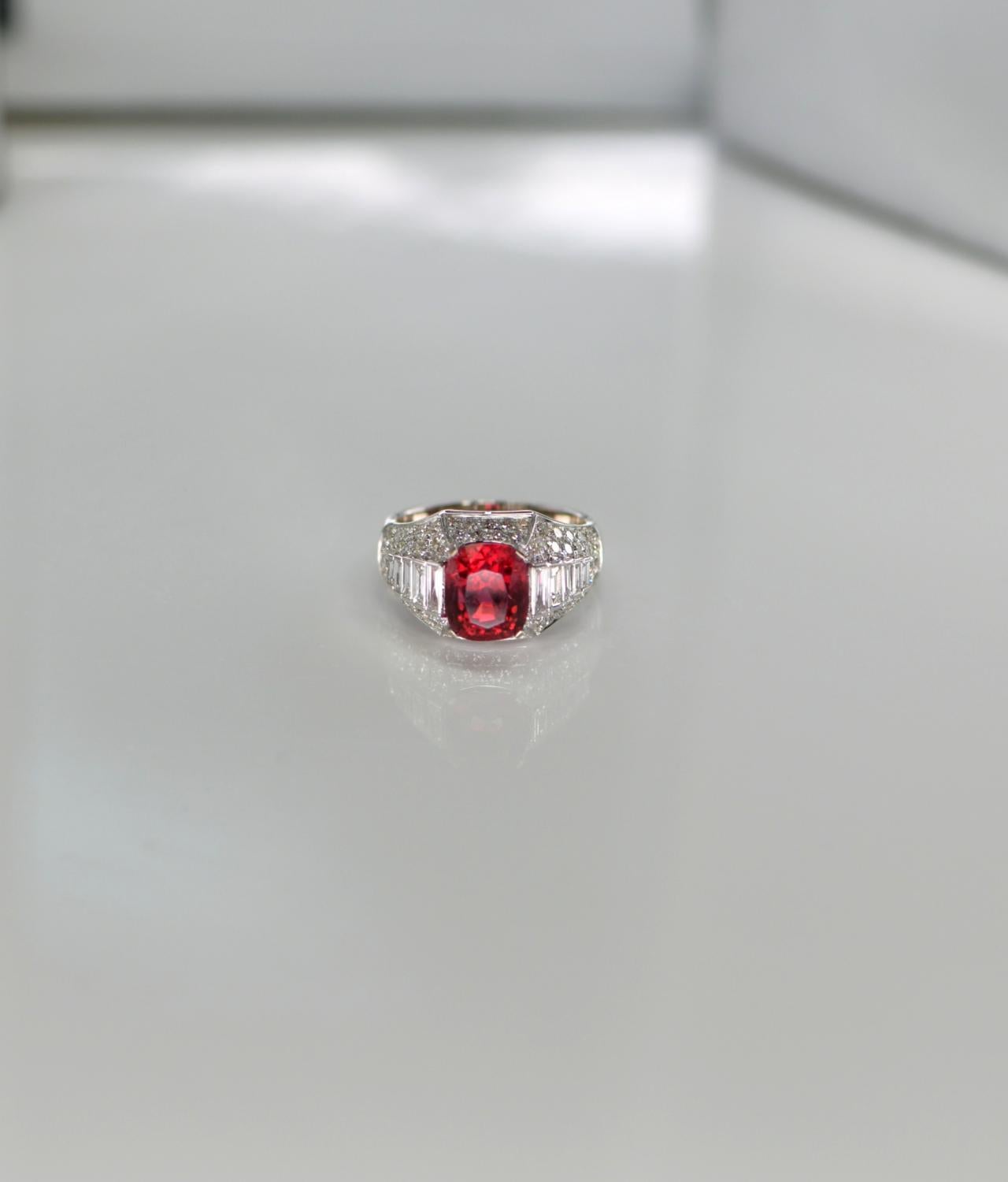 red spinel engagement ring