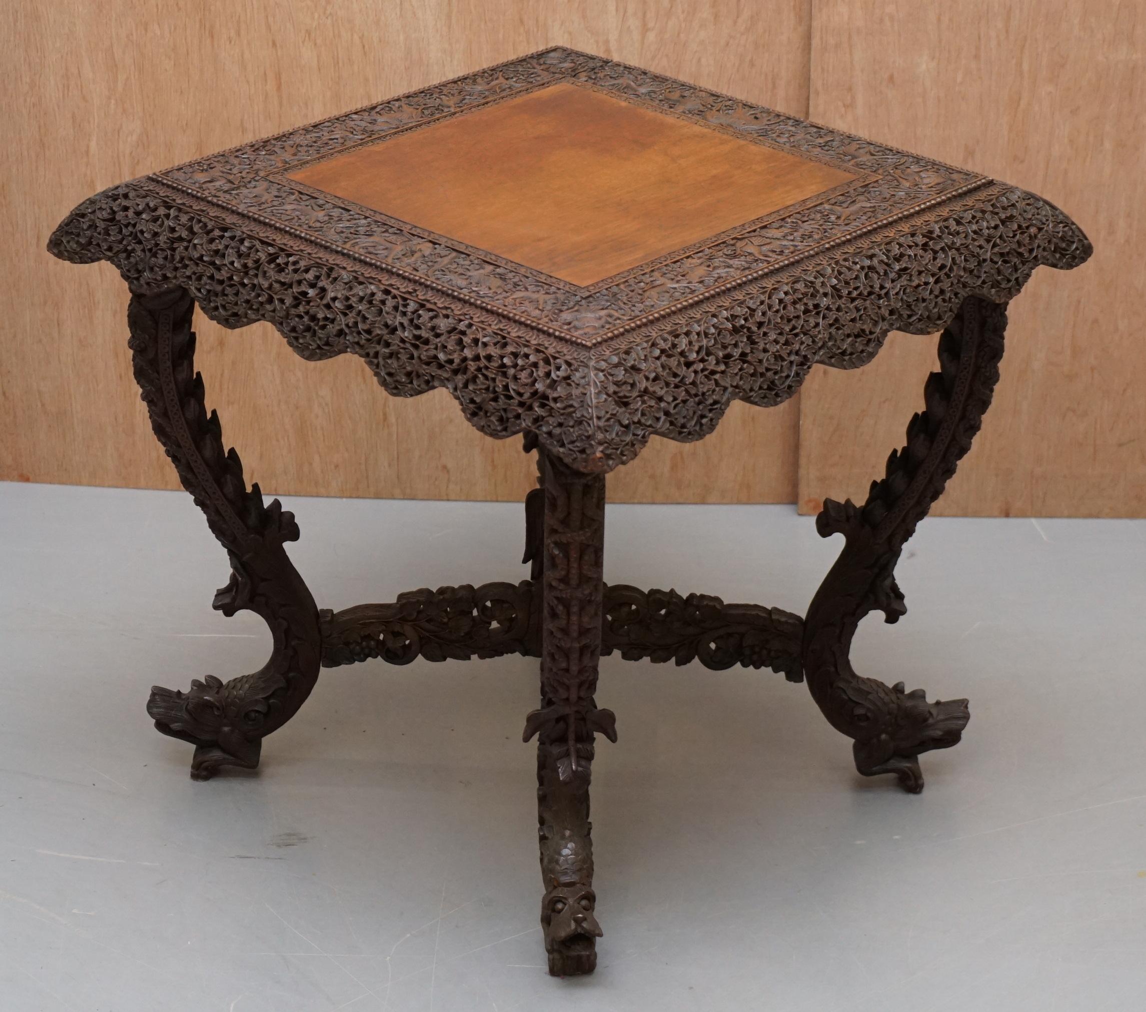 We are delighted to this is for an original solid Hardwood Anglo-Indian Burmese hand carved chair

A very rare find, I have a matching pair of chairs and various tables listed under my other items 

The condition is good, it has been restored to