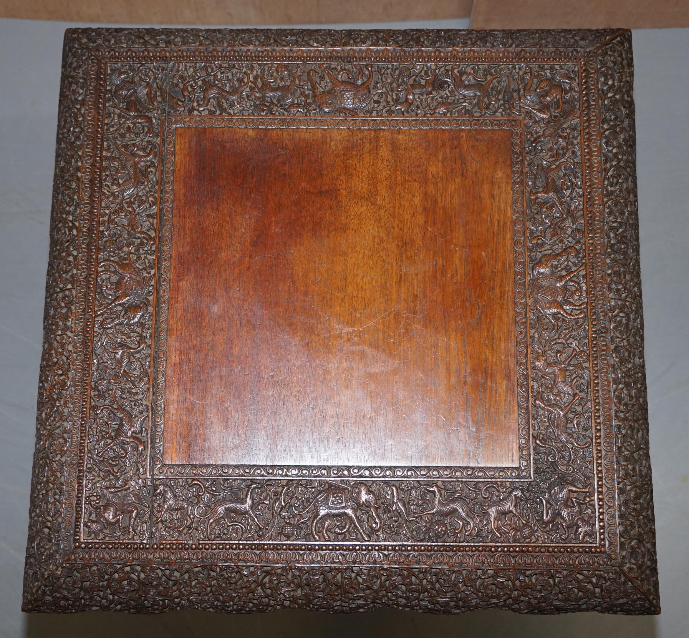 Anglo-Indian Rare Burmese circa 1880 Anglo Indian Hardwood Square Centre Occasional Table