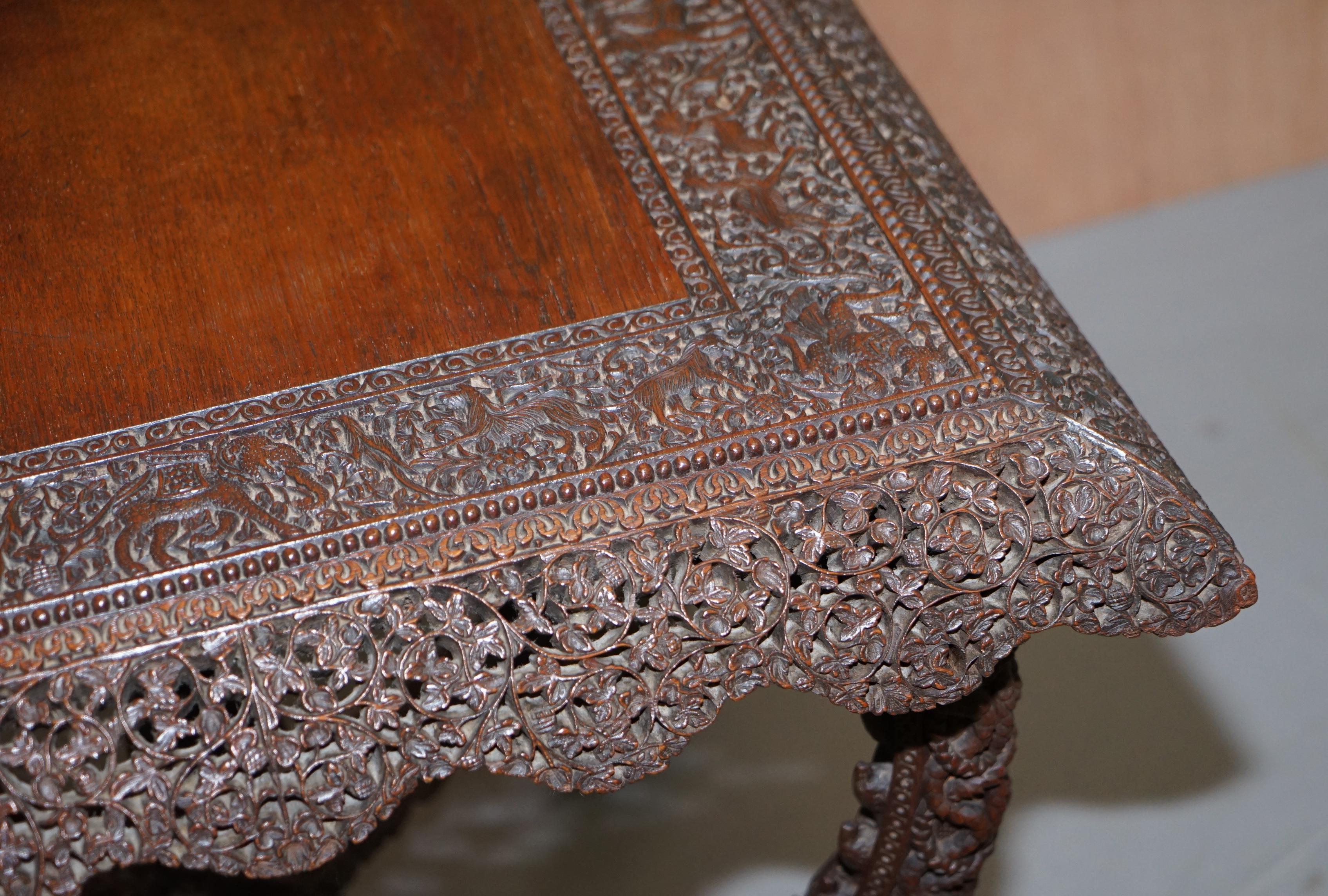 Rare Burmese circa 1880 Anglo Indian Hardwood Square Centre Occasional Table 1