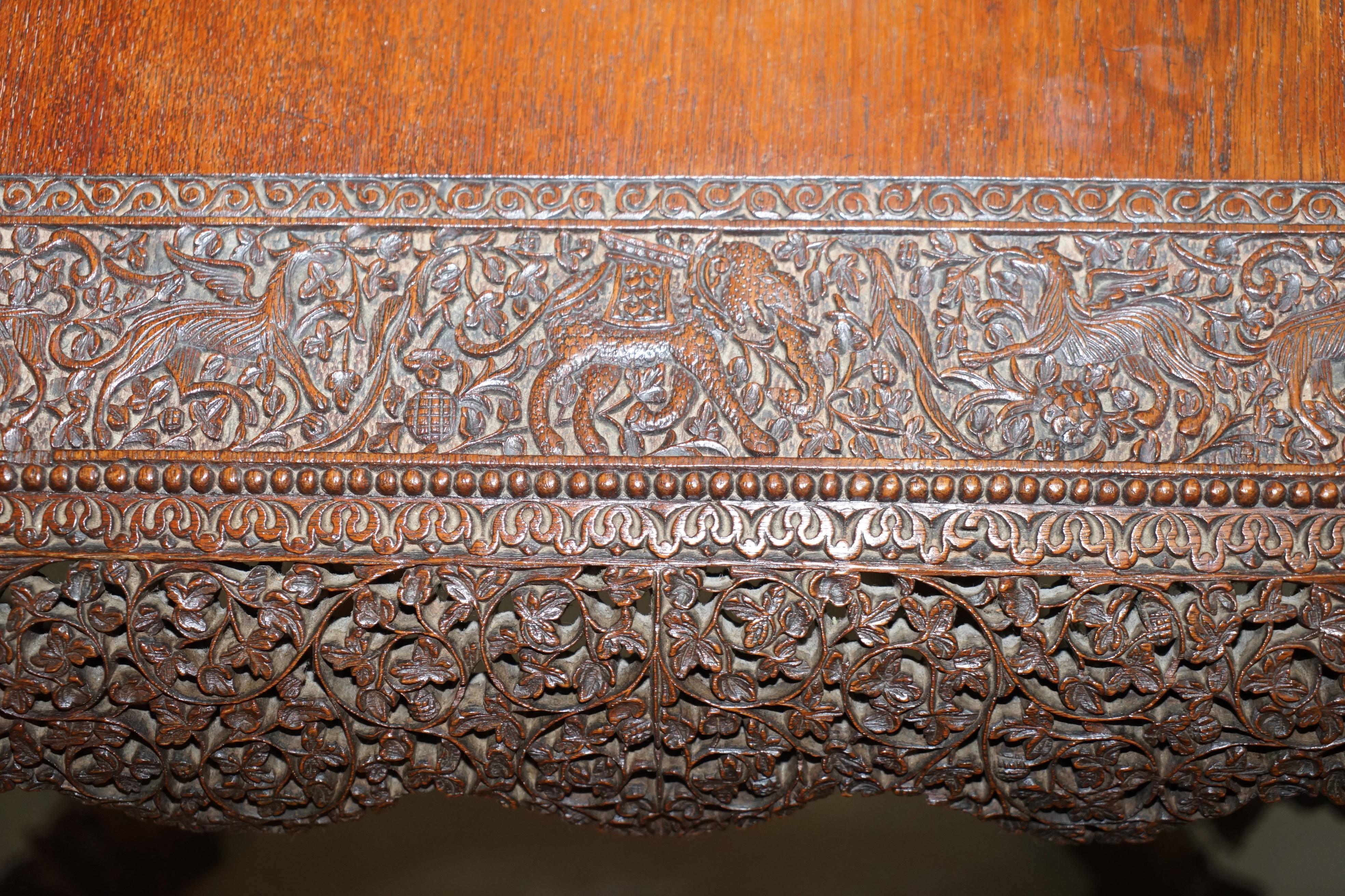 Rare Burmese circa 1880 Anglo Indian Hardwood Square Centre Occasional Table 2