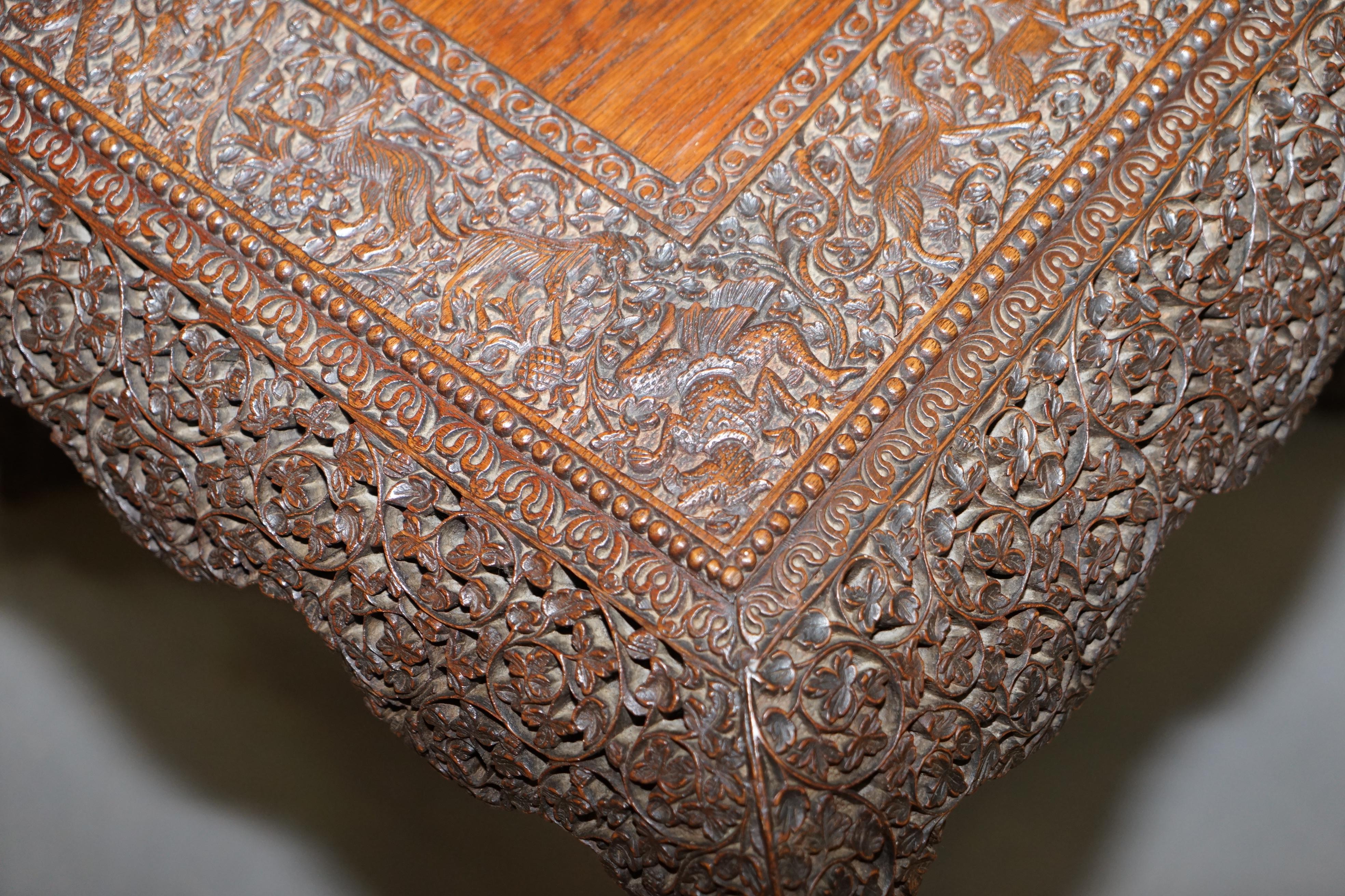 Rare Burmese circa 1880 Anglo Indian Hardwood Square Centre Occasional Table 3