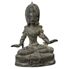 Rare Burmese Hindu Cast Bronze Sculpture, Pre-1000 AD, Expressive Art Piece