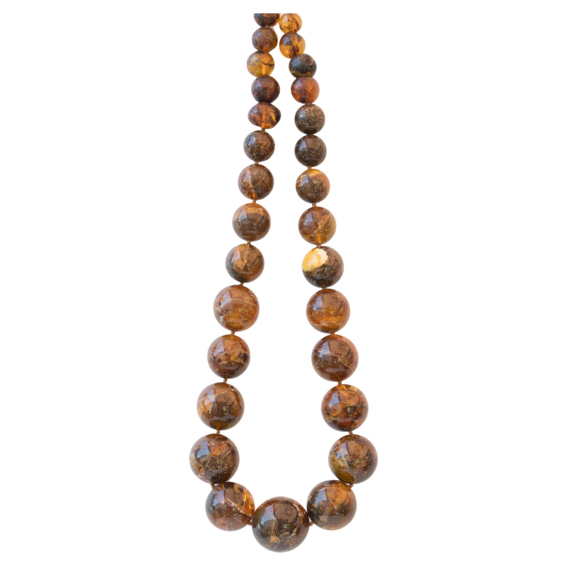 Rare Burmite Tribal 140 gram Amber Necklace  For Sale