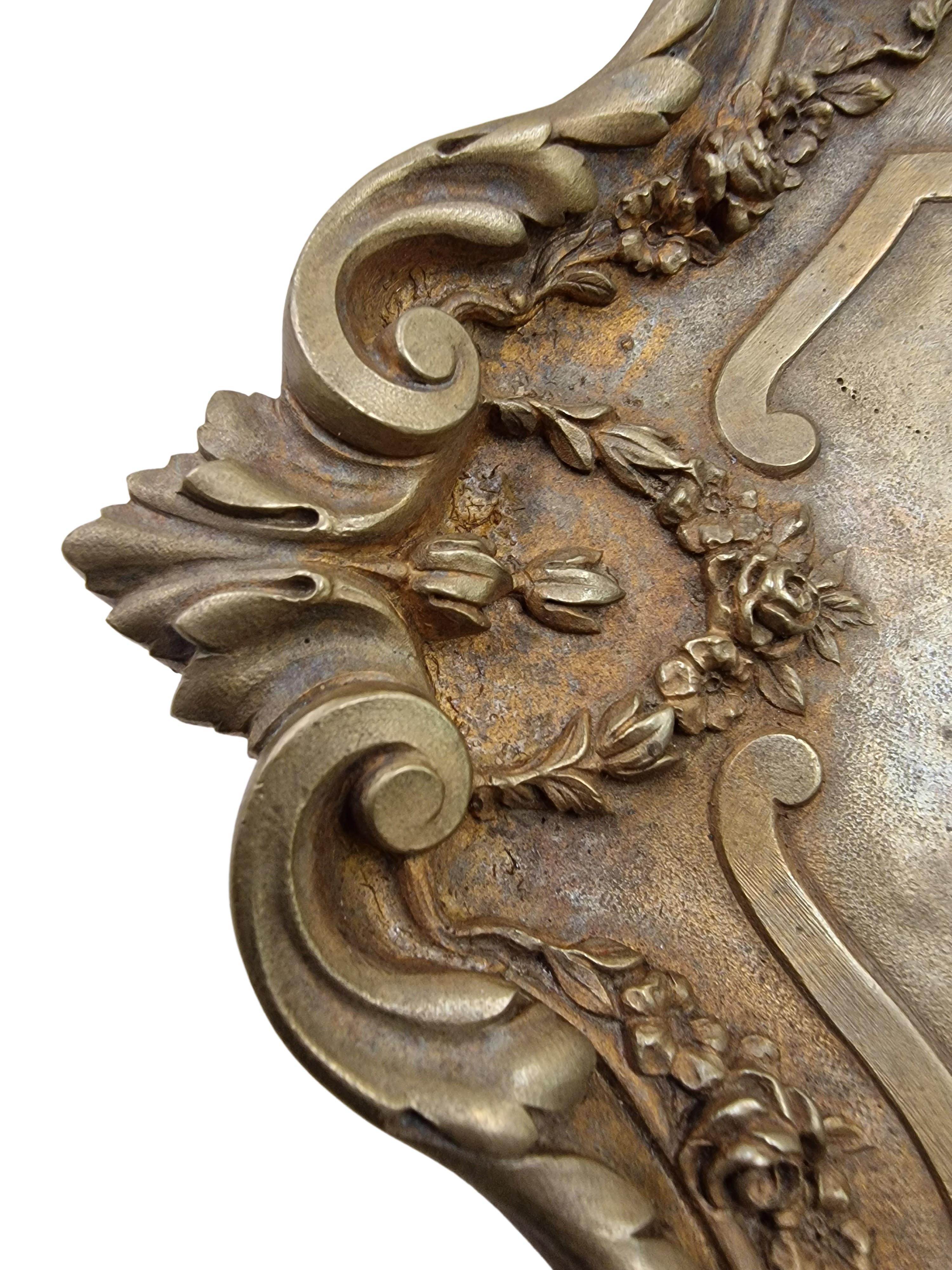 Seltenes Visitenkartentablett aus massiver Bronze, um 1900, Jugendstil, Frankreich im Angebot 1