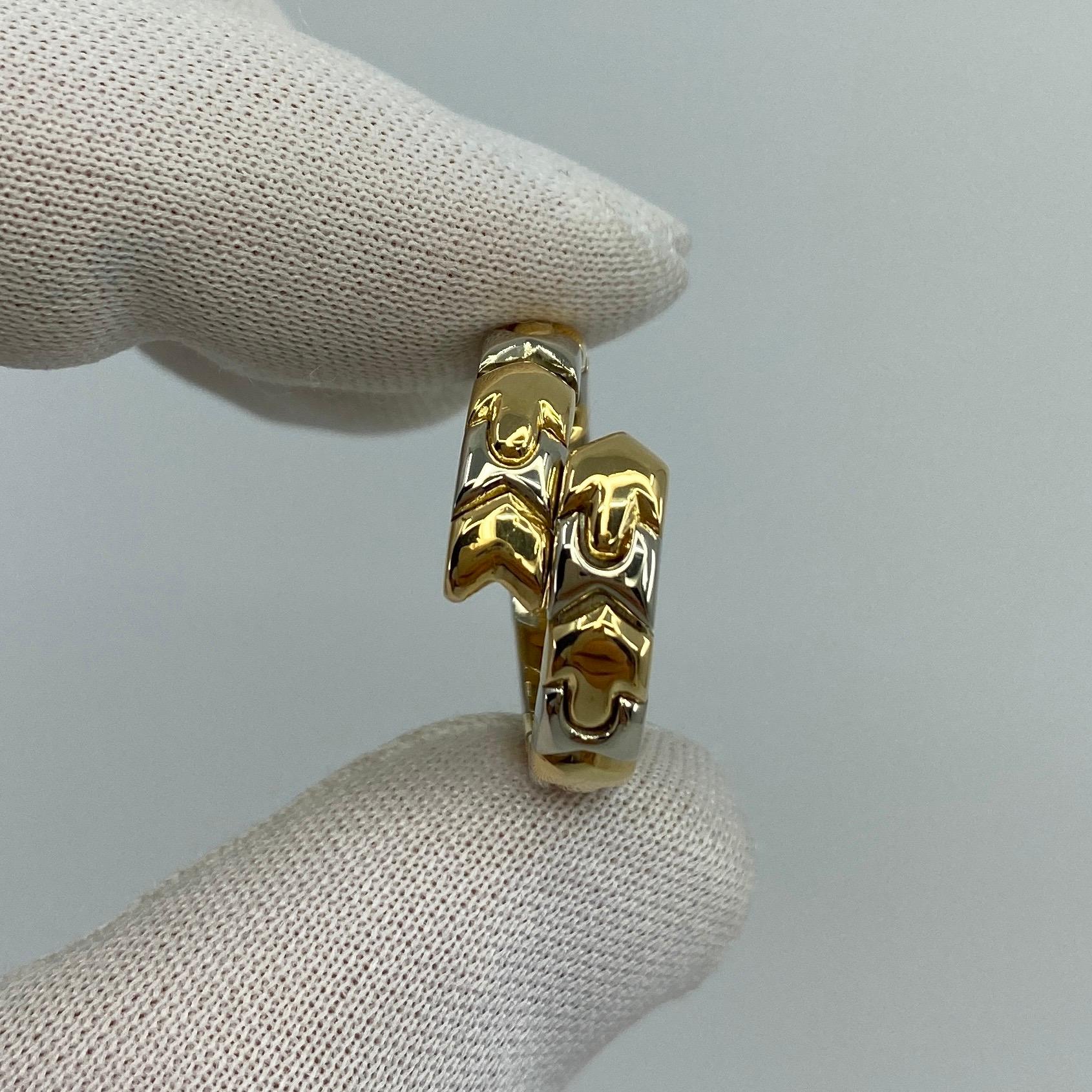 Rare Vintage Bvlgari Alveare Parentesi 18k Yellow Gold & Steel Spring Snake Ring 5