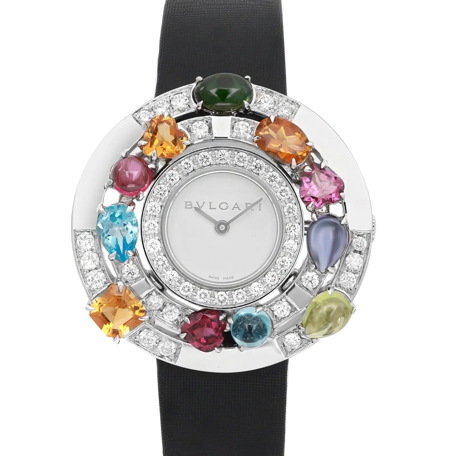 Pre-owned. 100% authentic All Factory Multi Color Gemstones. Unworn band. No original box and papers. Comes with a chronostore box.

General Information
Brand: Bvlgari
Model: 101338
Model Number: 101338
Style: Luxury
Department: Women
Vintage: