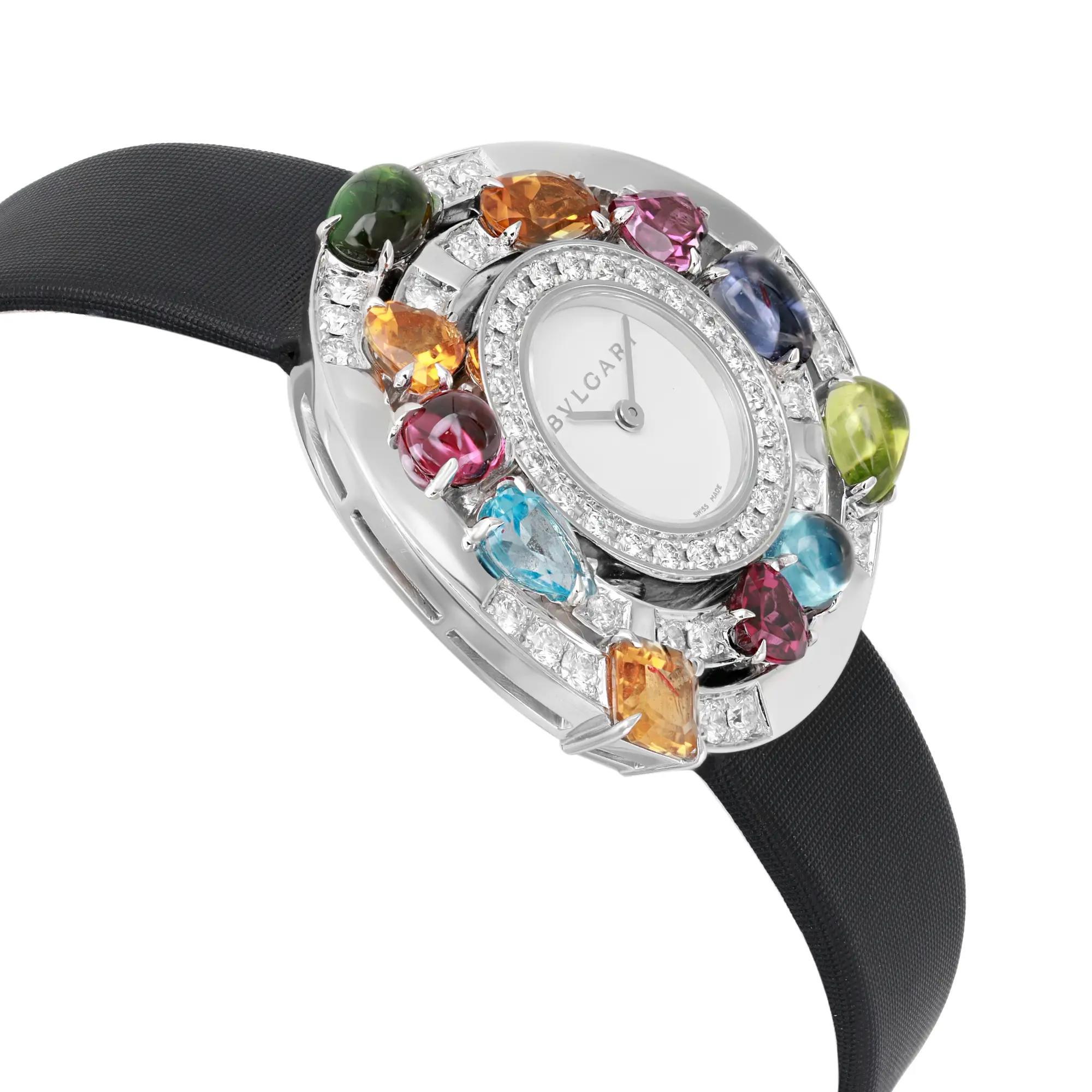 Women's Rare Bvlgari Astrale Gemed Diamond 18K White Gold White Dial Ladies Watch 101338