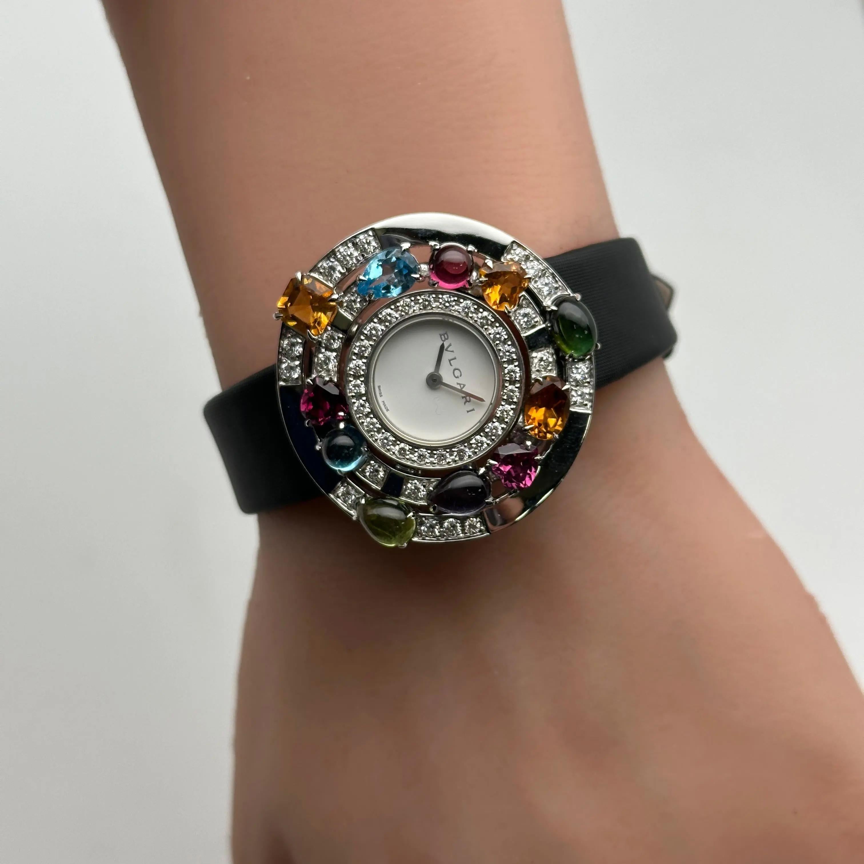 Rare Bvlgari Astrale Gemed Diamond 18K White Gold White Dial Ladies Watch 101338 3