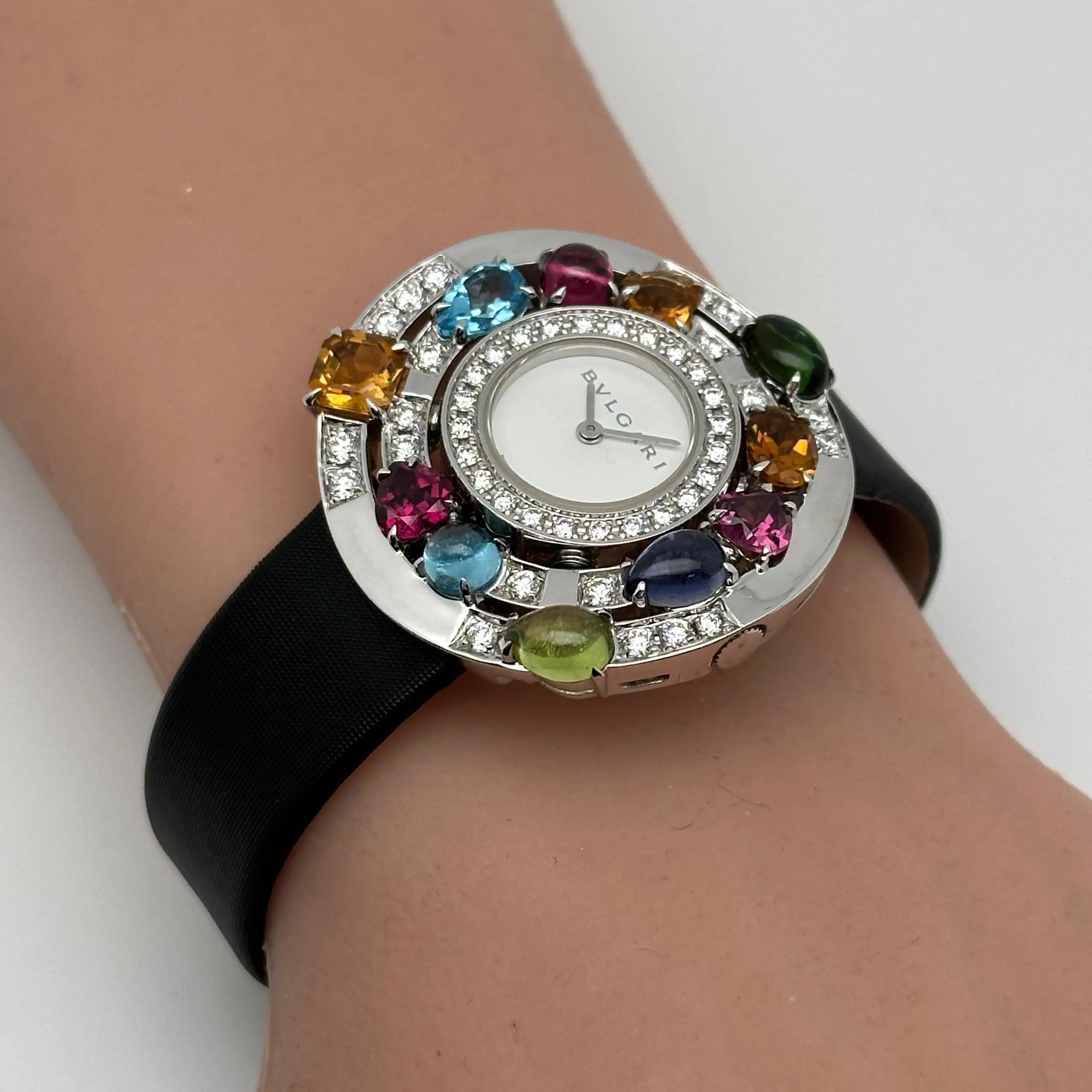 Rare Bvlgari Astrale Gemed Diamond 18K White Gold White Dial Ladies Watch 101338 4