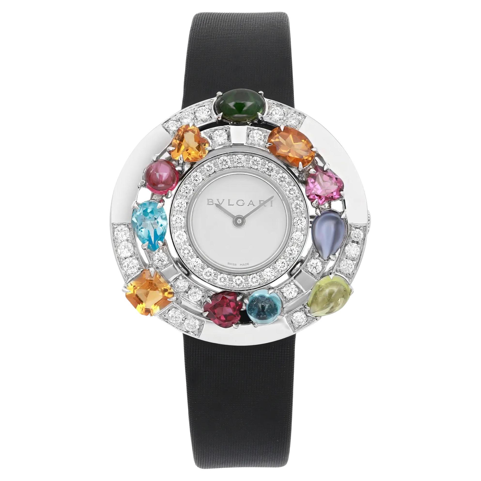 Rare Bvlgari Astrale Gemed Diamond 18K White Gold White Dial Ladies Watch 101338