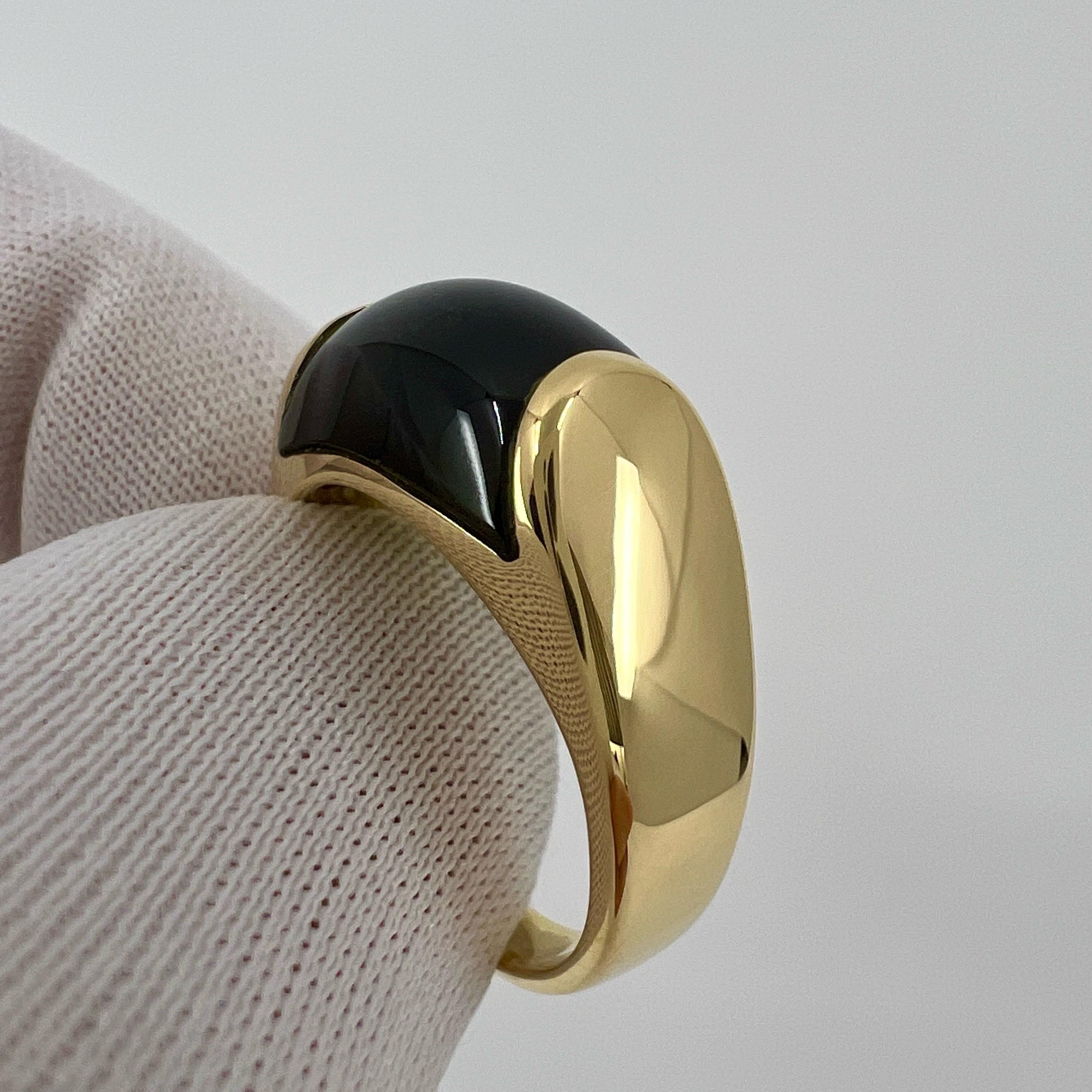Raro Anillo Bvlgari Bulgari Tronchetto Oro Amarillo 18k Turmalina Verde con Caja 2