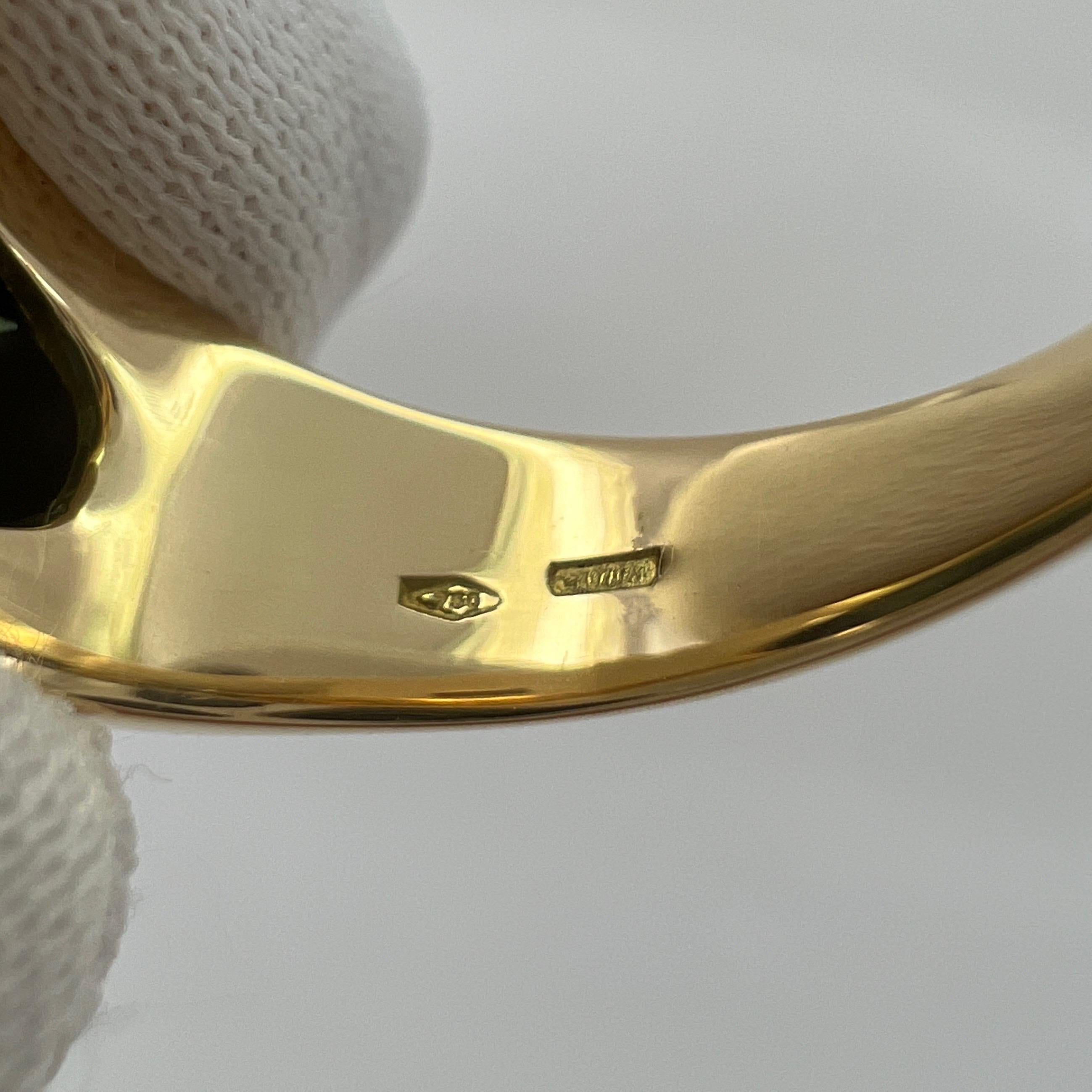 Seltener Bvlgari Bulgari Tronchetto Ring aus 18 Karat Gelbgold mit grünem Turmalin in Schachtel 3