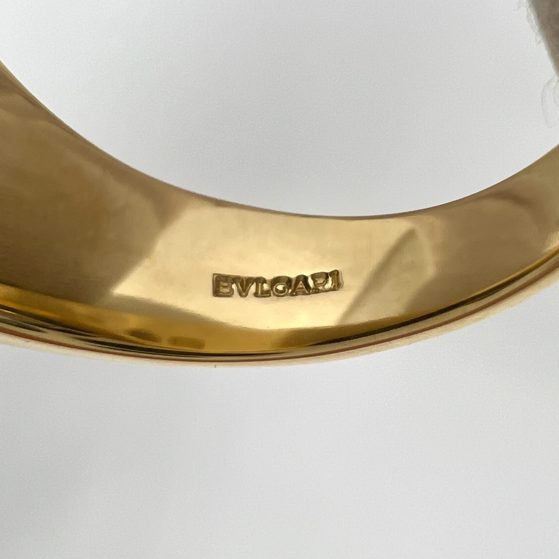 Raro Anillo Bvlgari Bulgari Tronchetto Oro Amarillo 18k Turmalina Verde con Caja 4