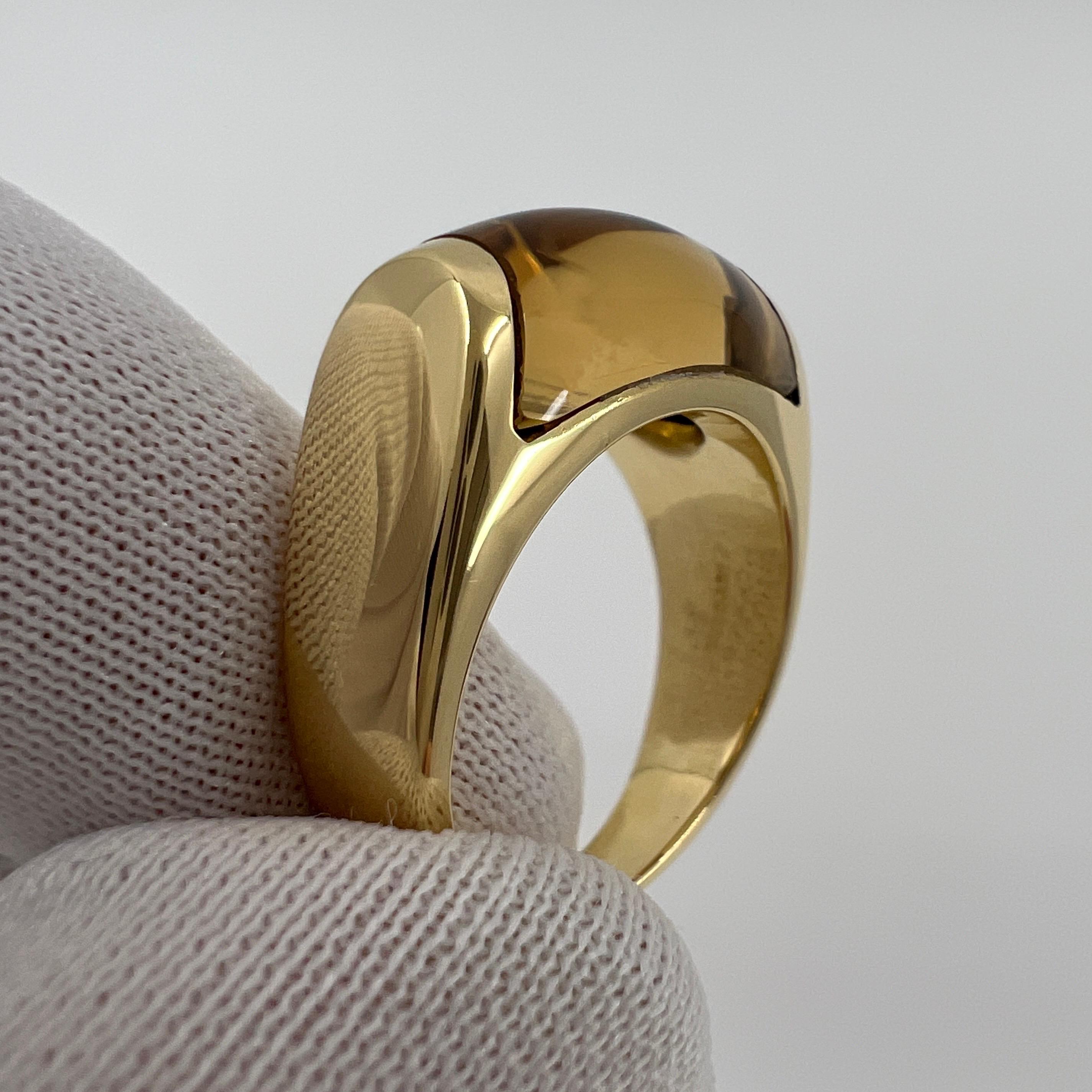 Rare Bvlgari Bulgari Tronchetto 18k Yellow Gold Orange Citrine Ring with Box 49 For Sale 5