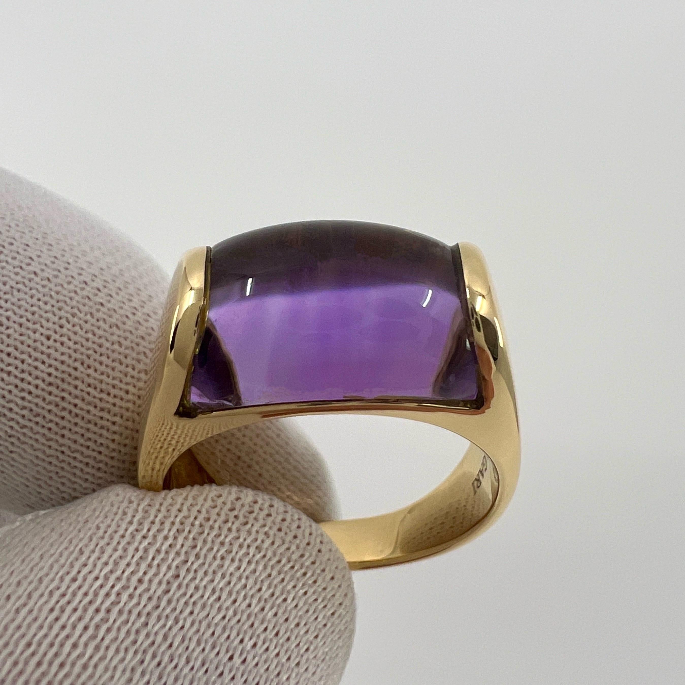 Rare Bvlgari Bulgari Tronchetto 18k Yellow Gold Purple Amethyst Ring UK T EU 61 For Sale 6