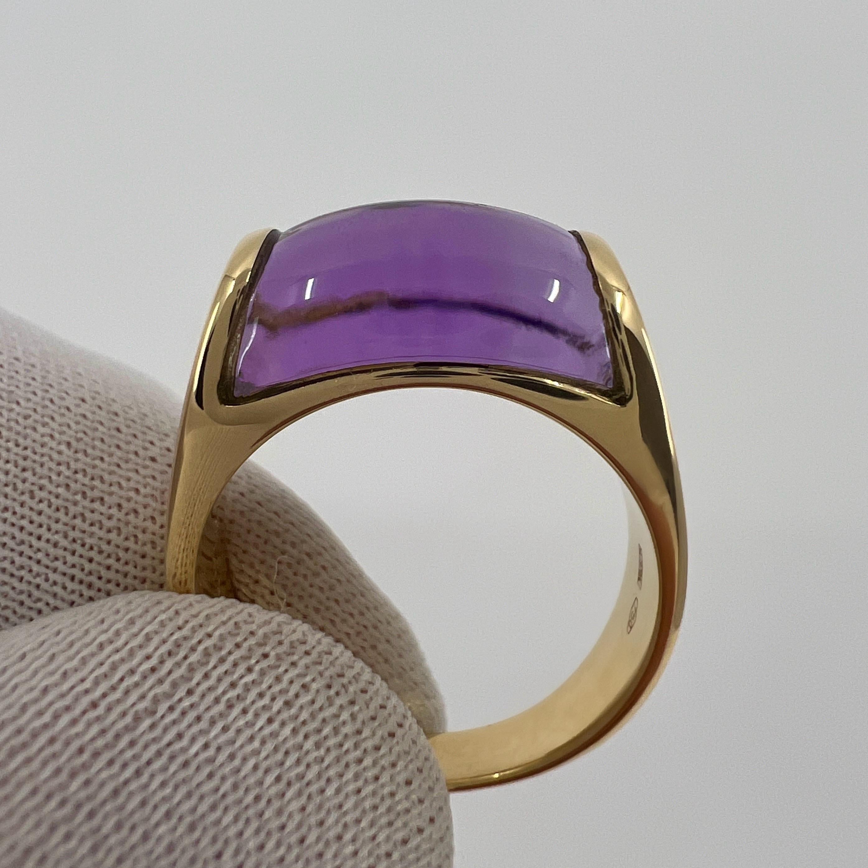 Rare Bvlgari Bulgari Tronchetto 18k Yellow Gold Purple Amethyst Ring UK T EU 61 For Sale 2