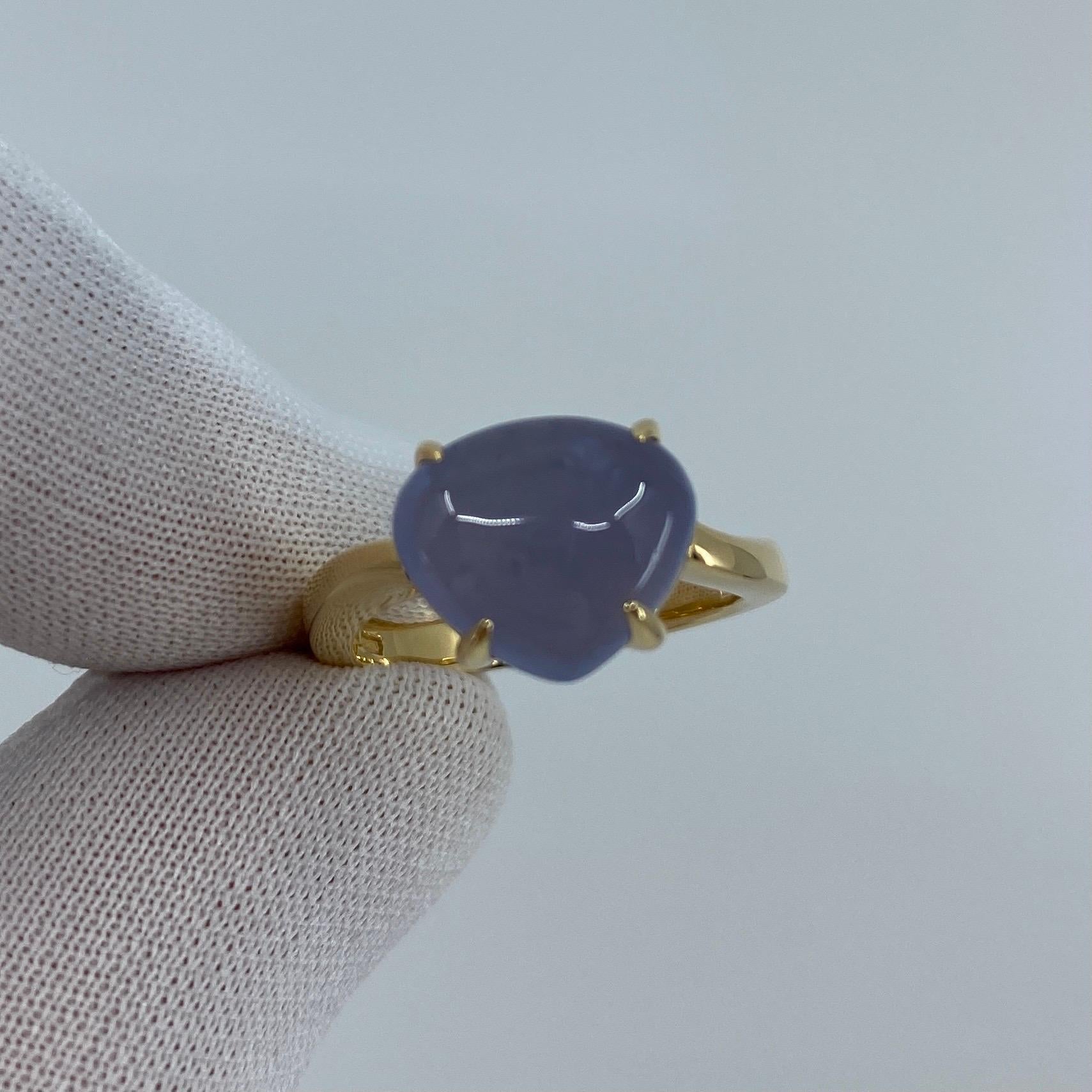 Rare Bvlgari Mediterranean Eden Chalcedony Pear Cabochon 18k Yellow Gold Ring 7